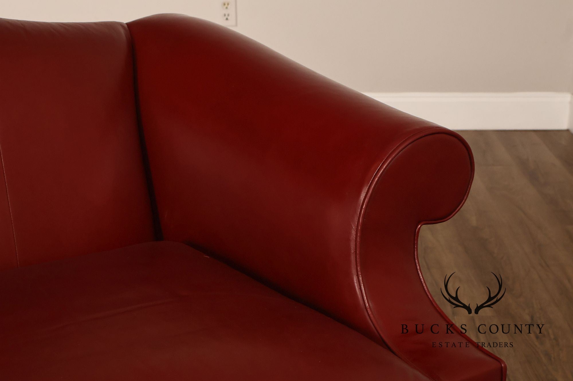 Kindel Vintage Camelback Back Leather Three Cushion Sofa