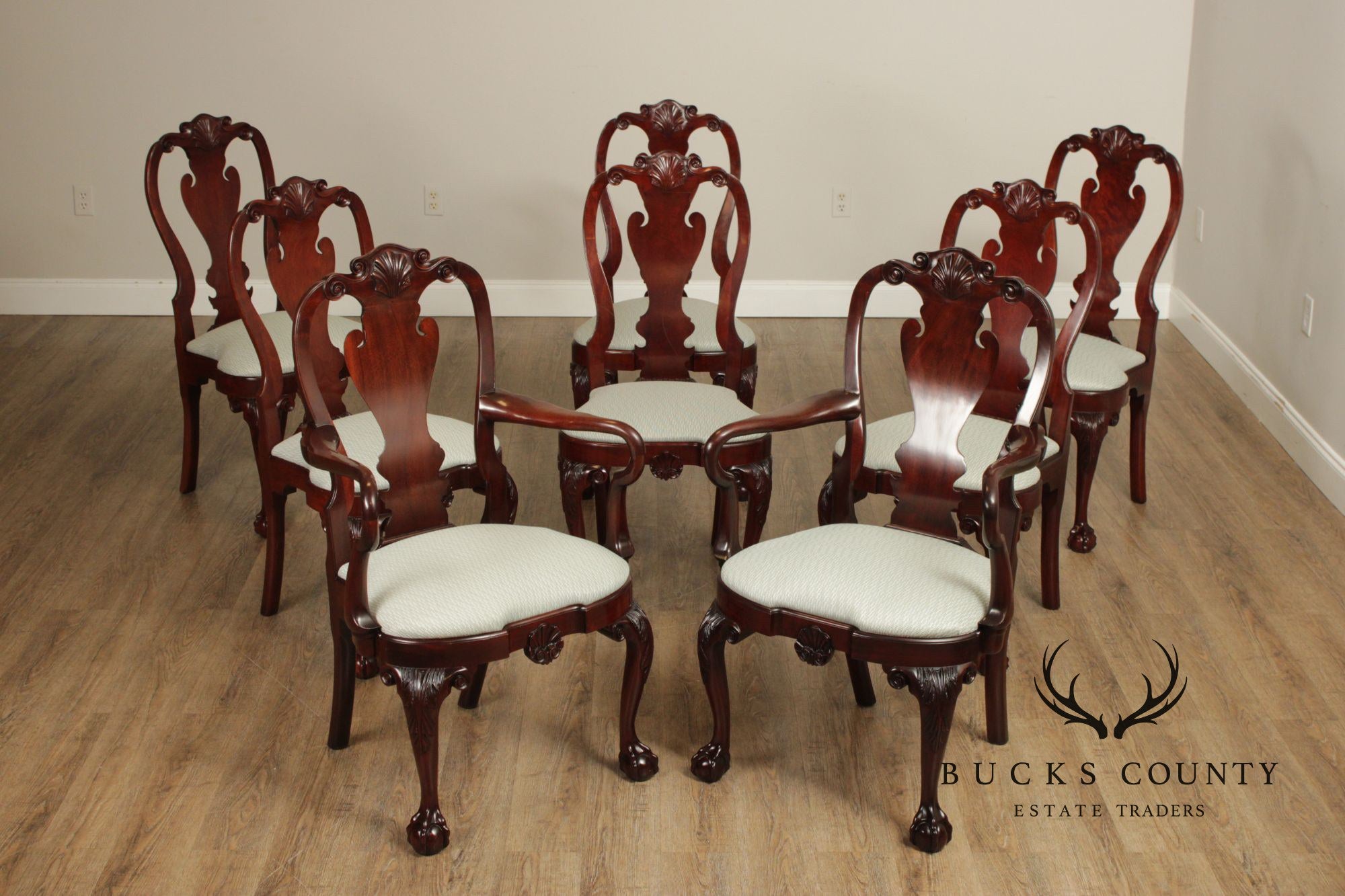 Kindel Winterthur Collection Set of Eight Mahogany Dining Chairs