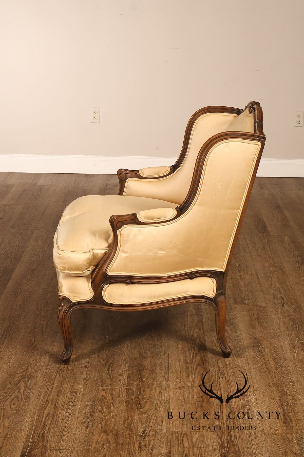 French Louis XV Style Wingback Bergere Chair