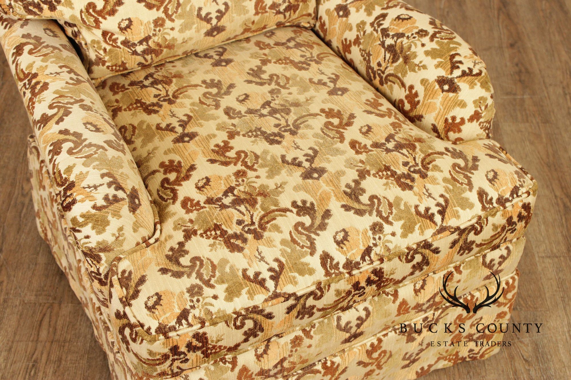 Sherrill Furniture Pair of Swivel Rocking Armchairs & Ottoman