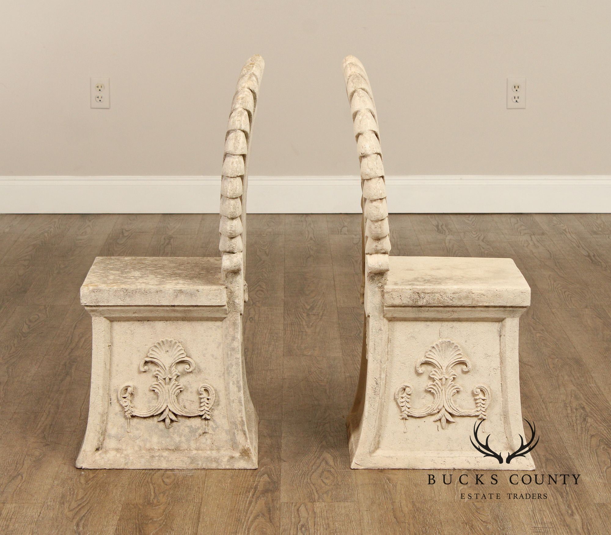 Design Toscano Pair of 'Villa Tivoli' Grotto Chairs