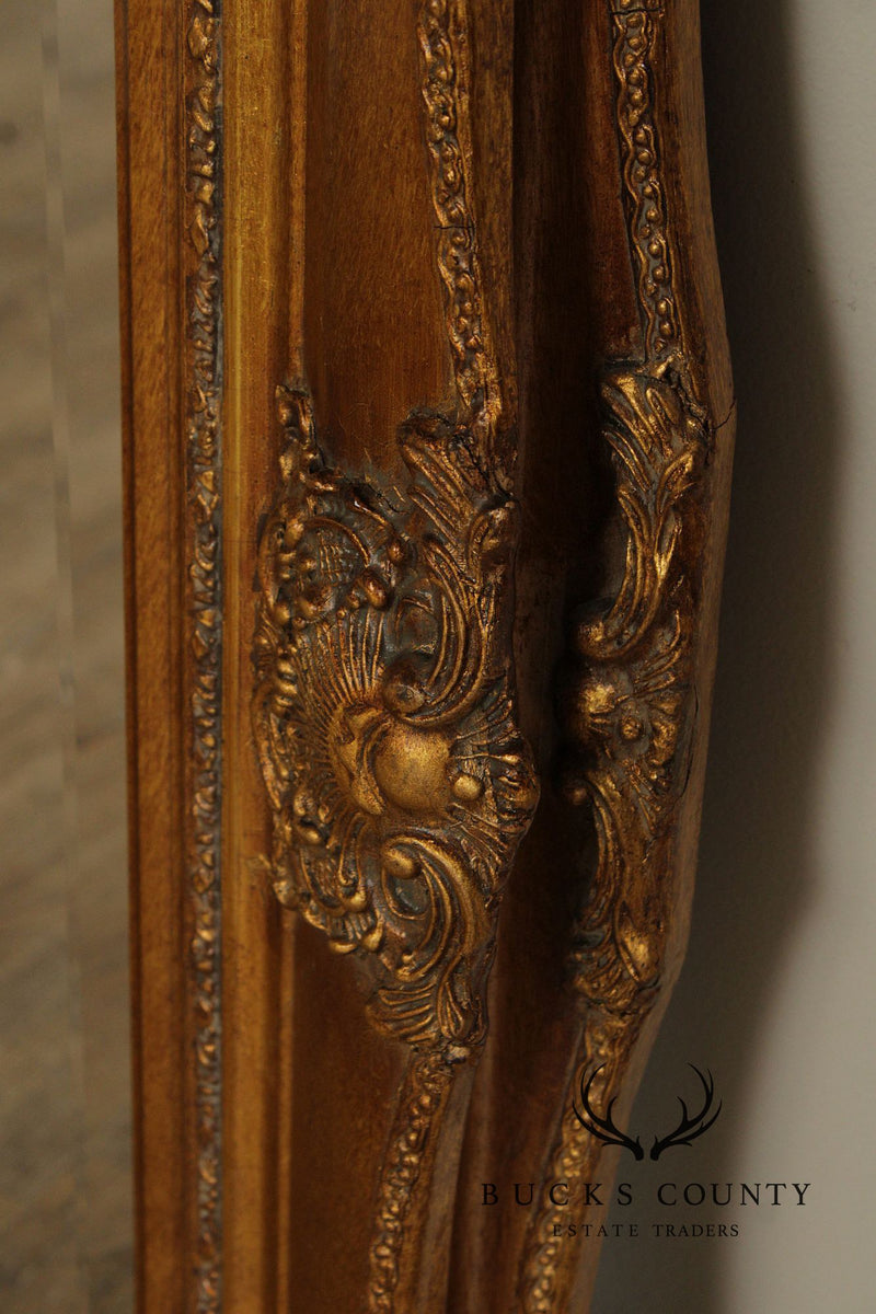 French Style Carved Giltwood Over-Mantel Wall Mirror