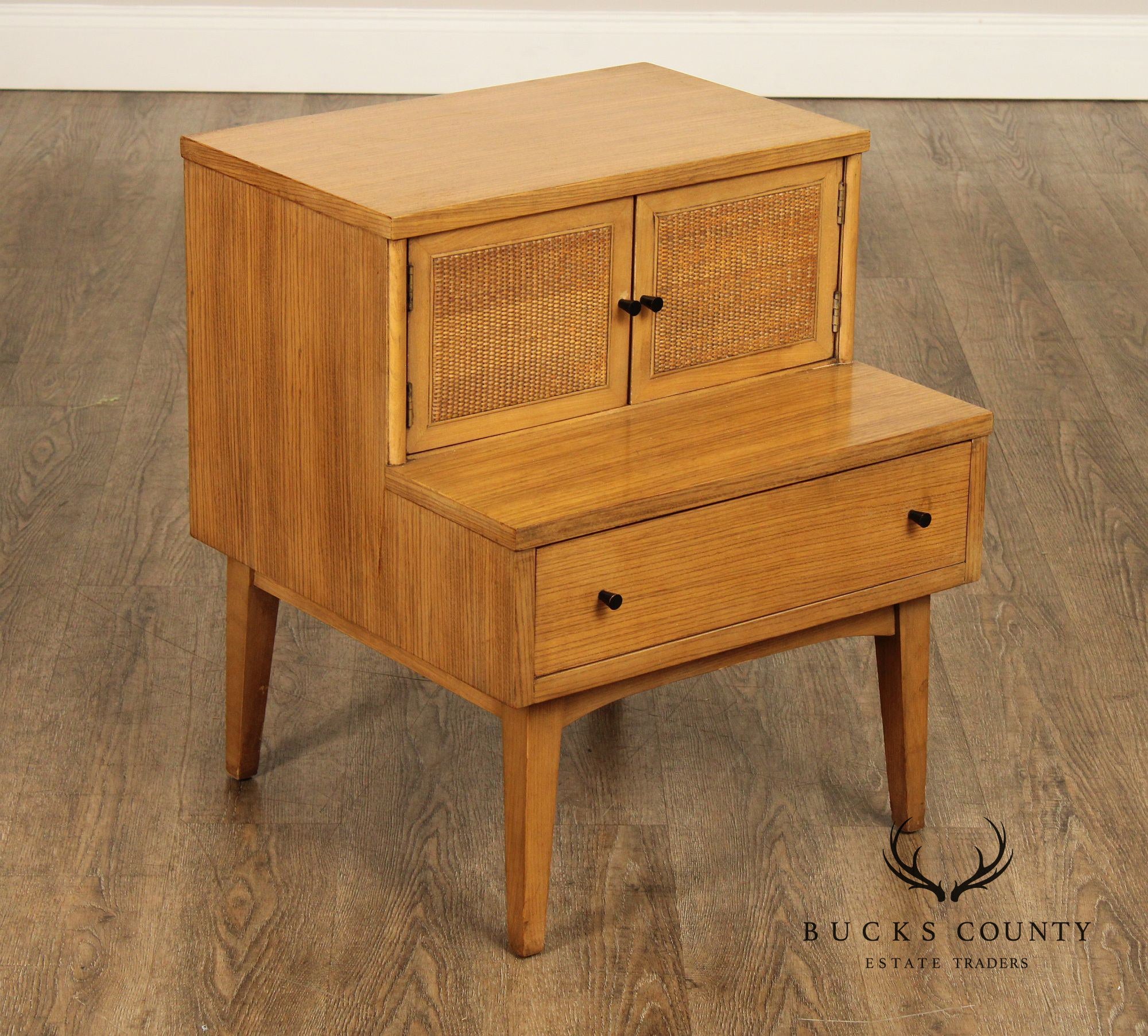 American of Martinsville Mid Century Modern Pair of Walnut Nightstands