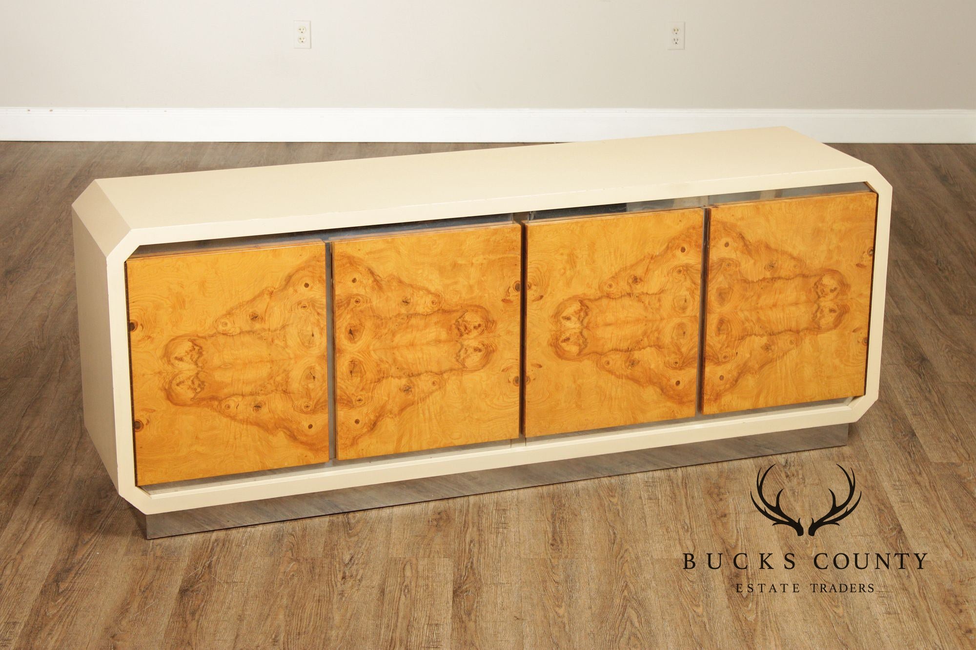 Pace Collection Mid Century Modern Burlwood and Lacquered Chest of Long Dresser Sideboard