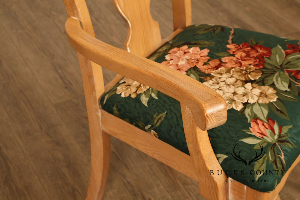 Vintage Hespeler Furniture Dining Table With Two Leaves And Six Dining Chairs