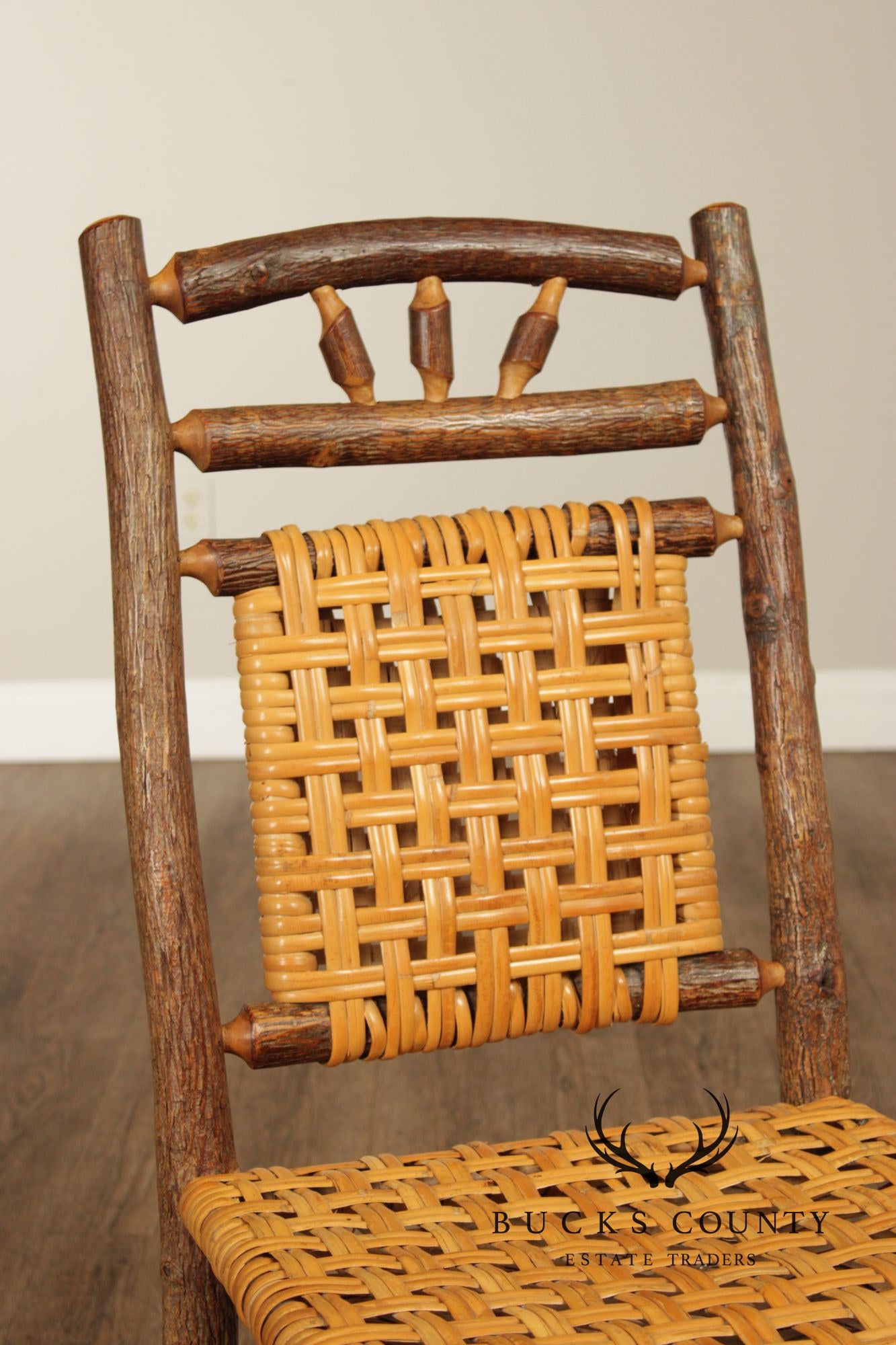 Old Hickory Set of Four 'Wagon Wheel' Dining Chairs