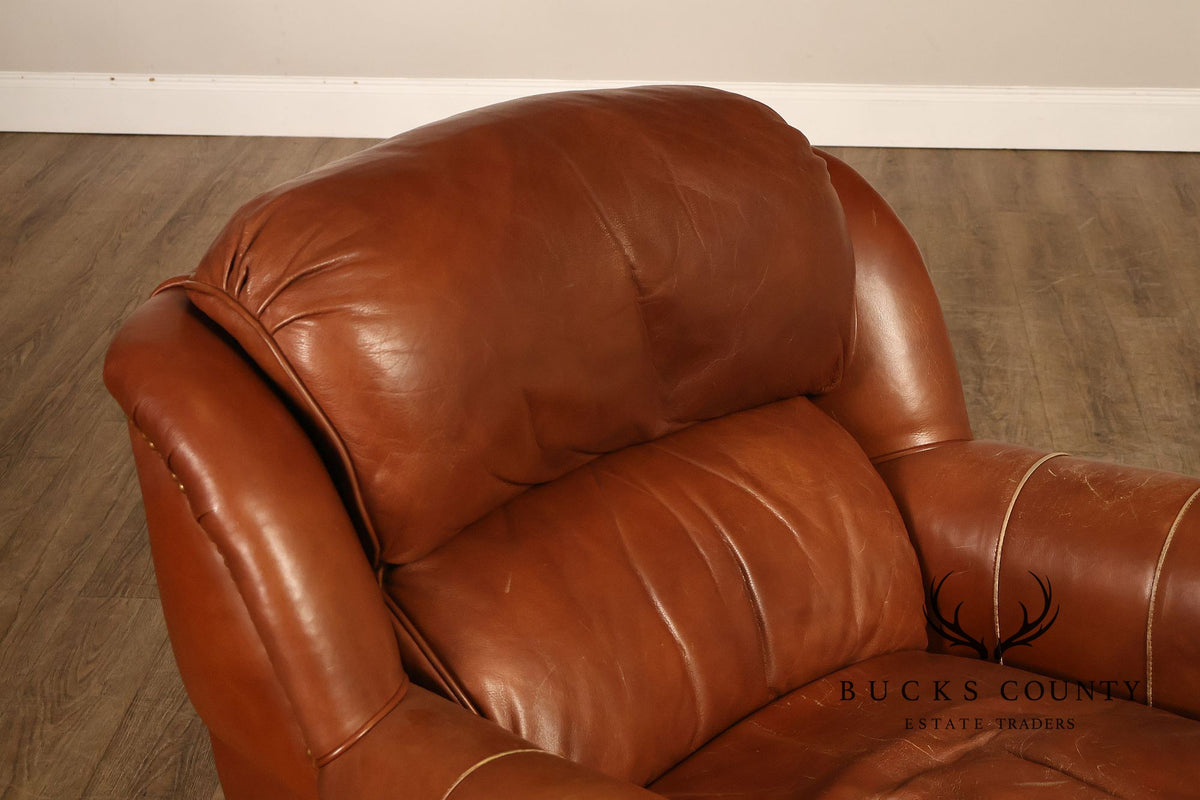 Hancock & Moore 'Austin' Leather Armchair and Ottoman