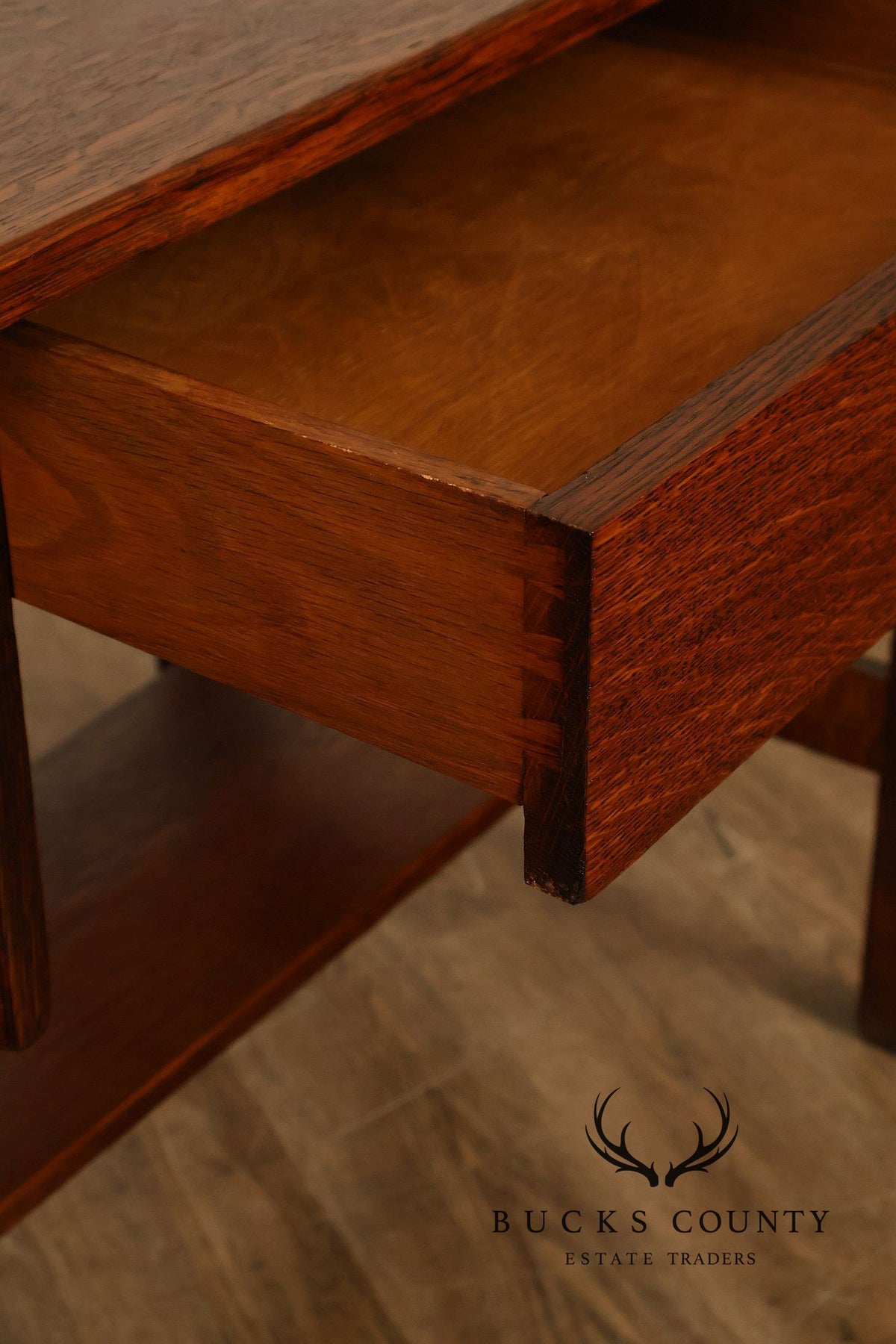 Antique Stickley Brothers Mission Oak One-Drawer Library Table