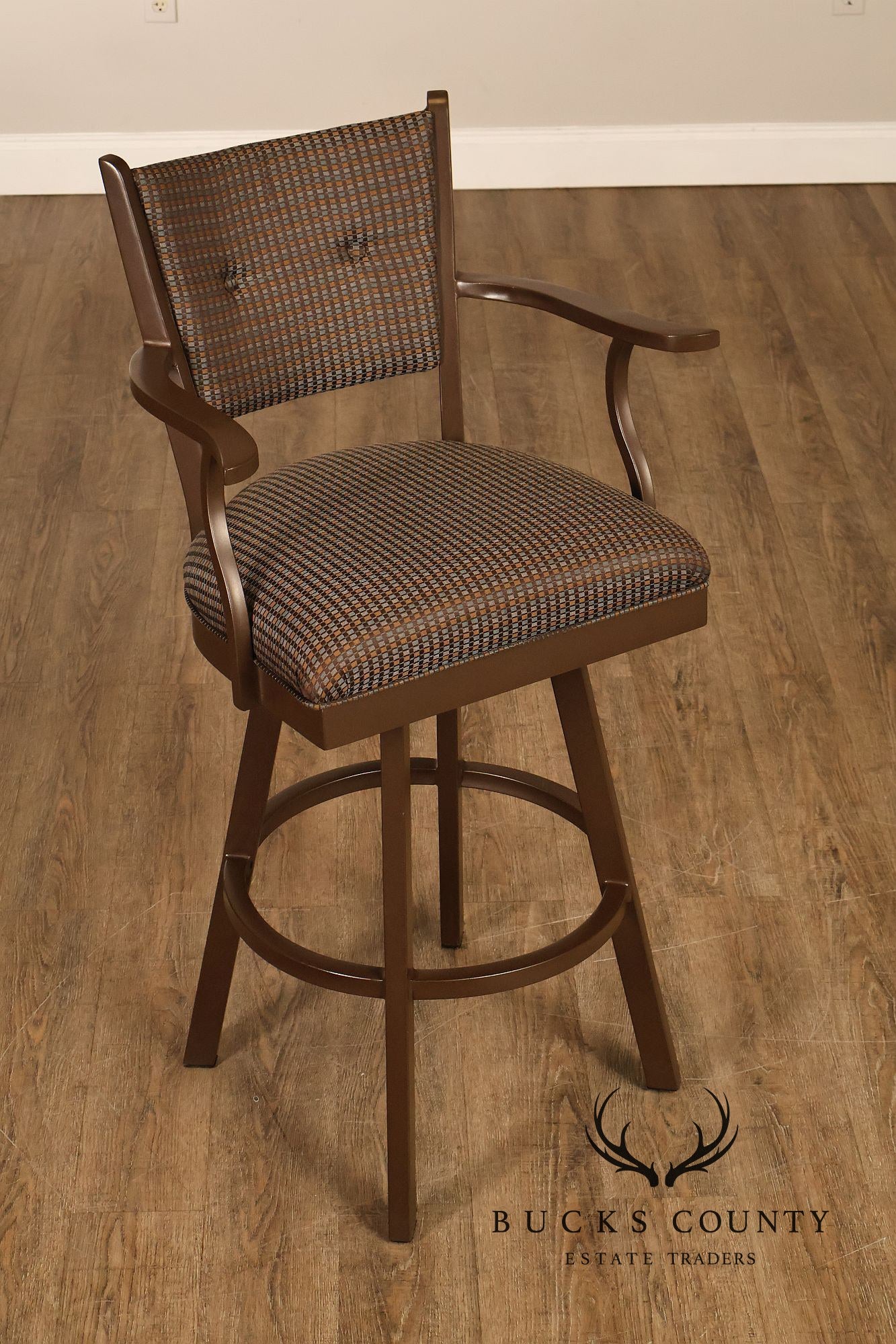Tempo Industries Pair Of Swivel Bar Stools With Arms