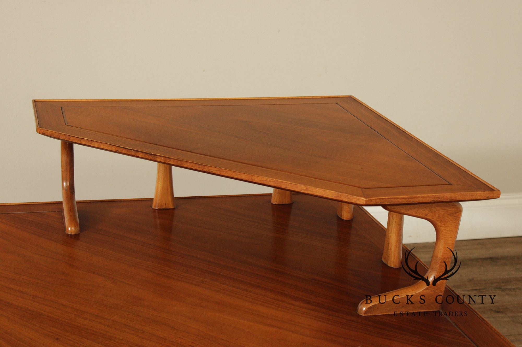 Lane Copenhagen Mid-Century Modern Two-Tier Corner Table