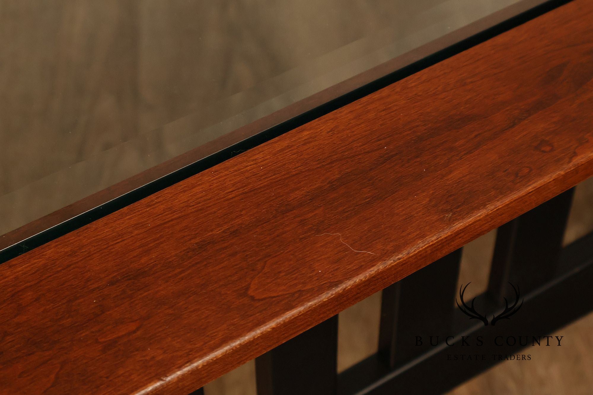 Ethan Allen American Impressions Cherry Glass Top Coffee Table