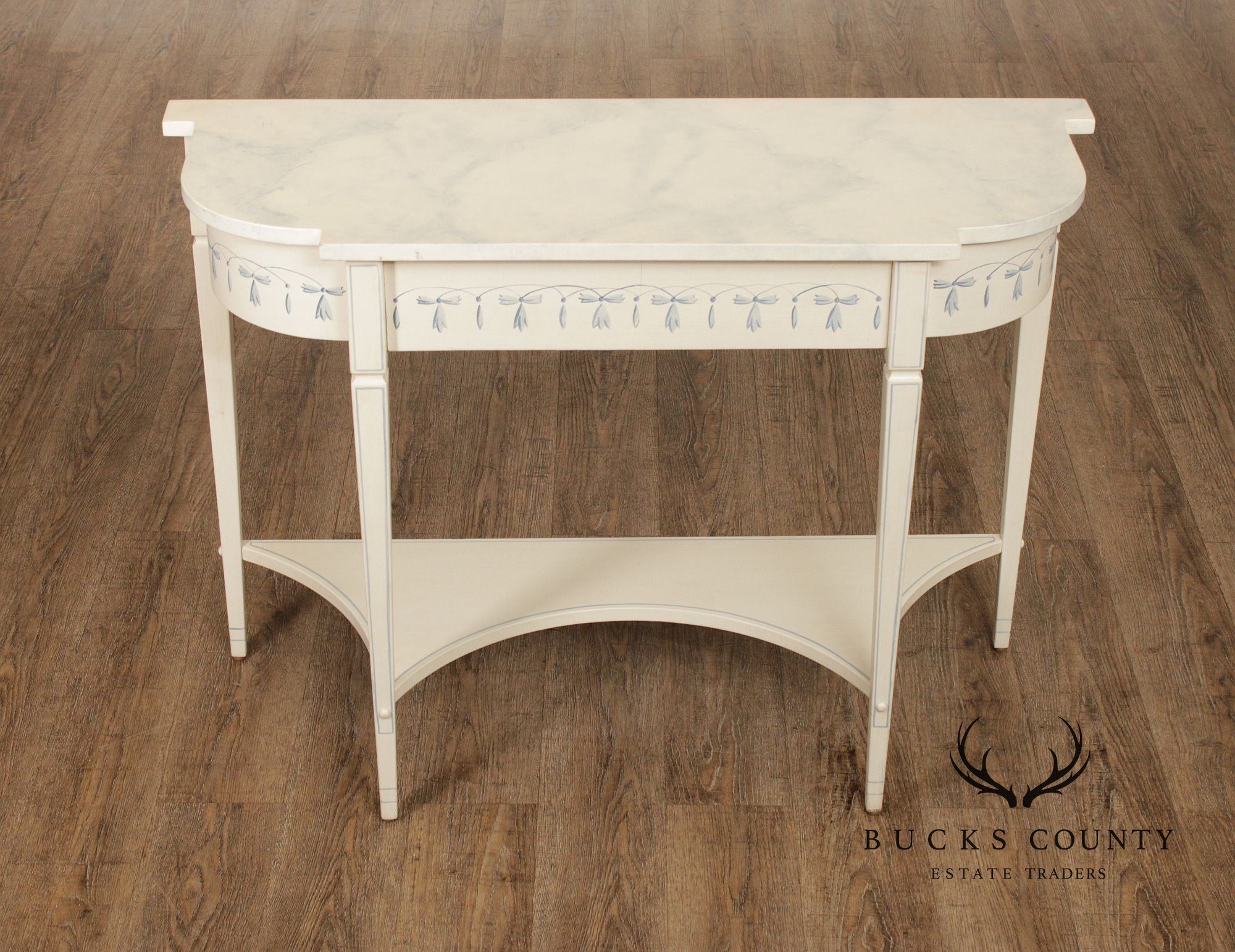 The Patterson Studio Hand Painted Blue and White Console Table