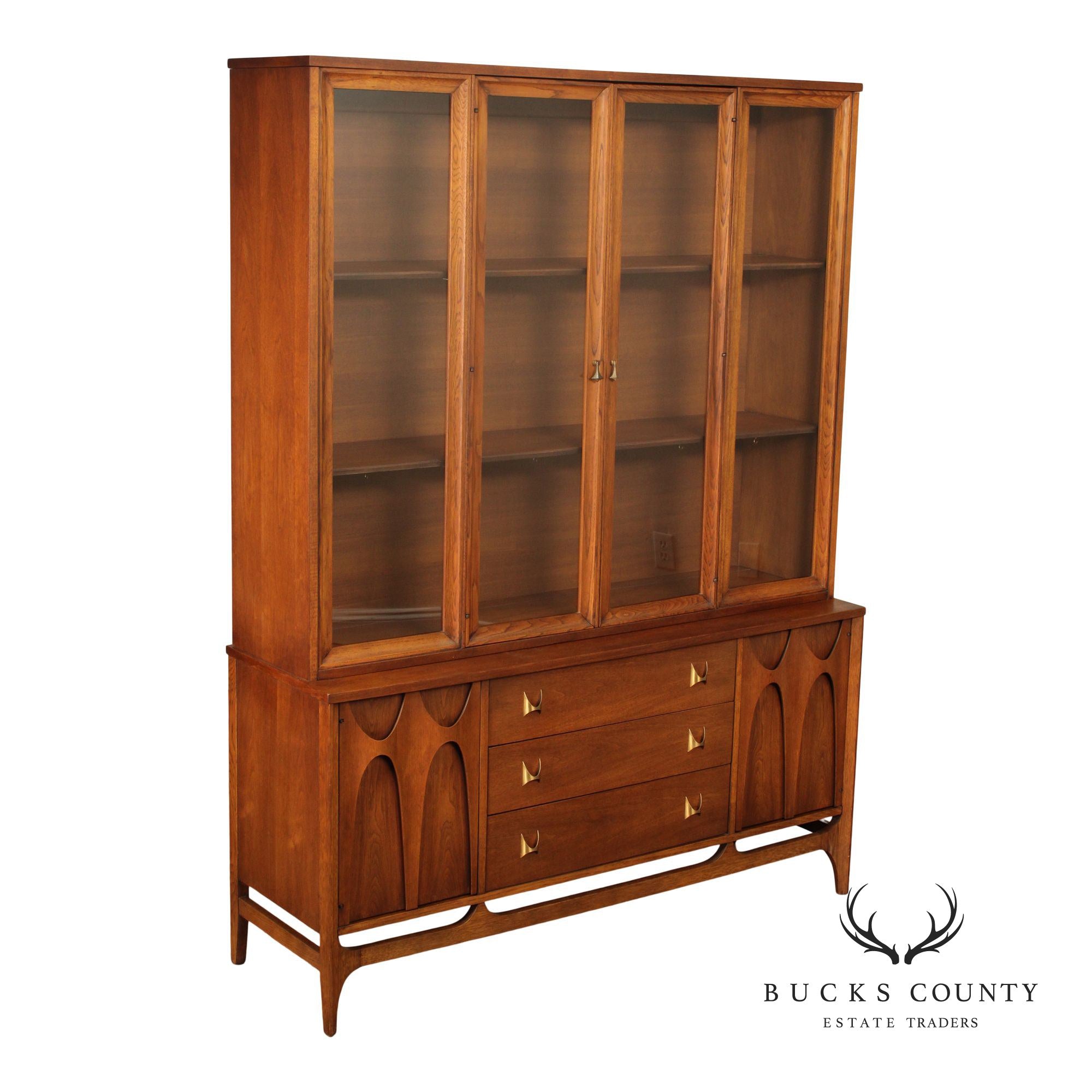 Broyhill 'Brasilia' Mid Century Modern Walnut China Cabinet