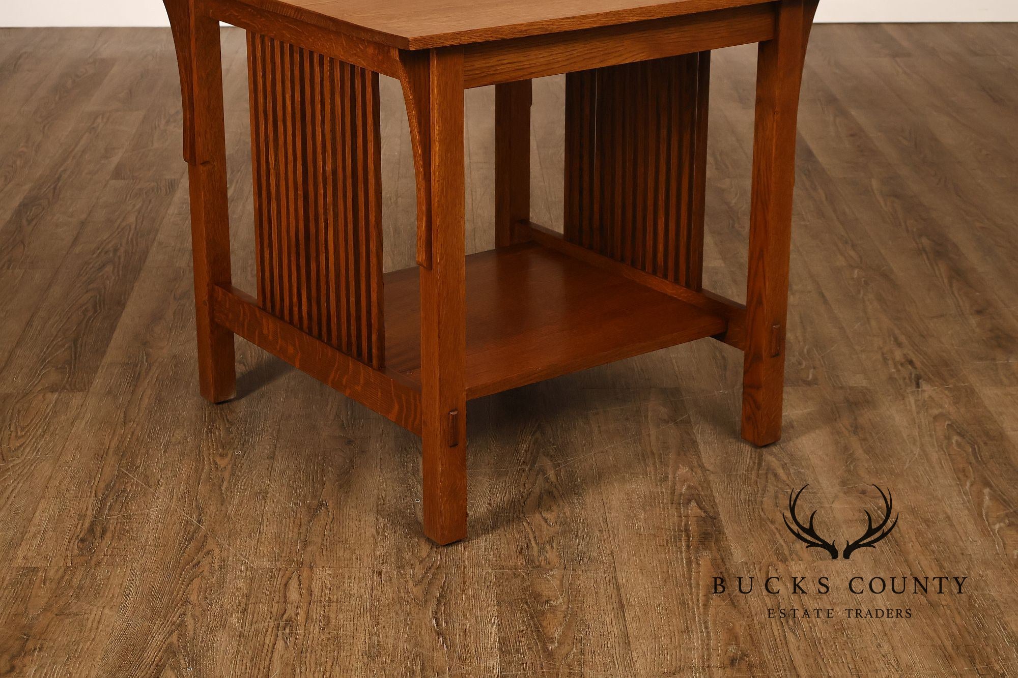 Stickley Mission Oak Spindled Side Lamp Table