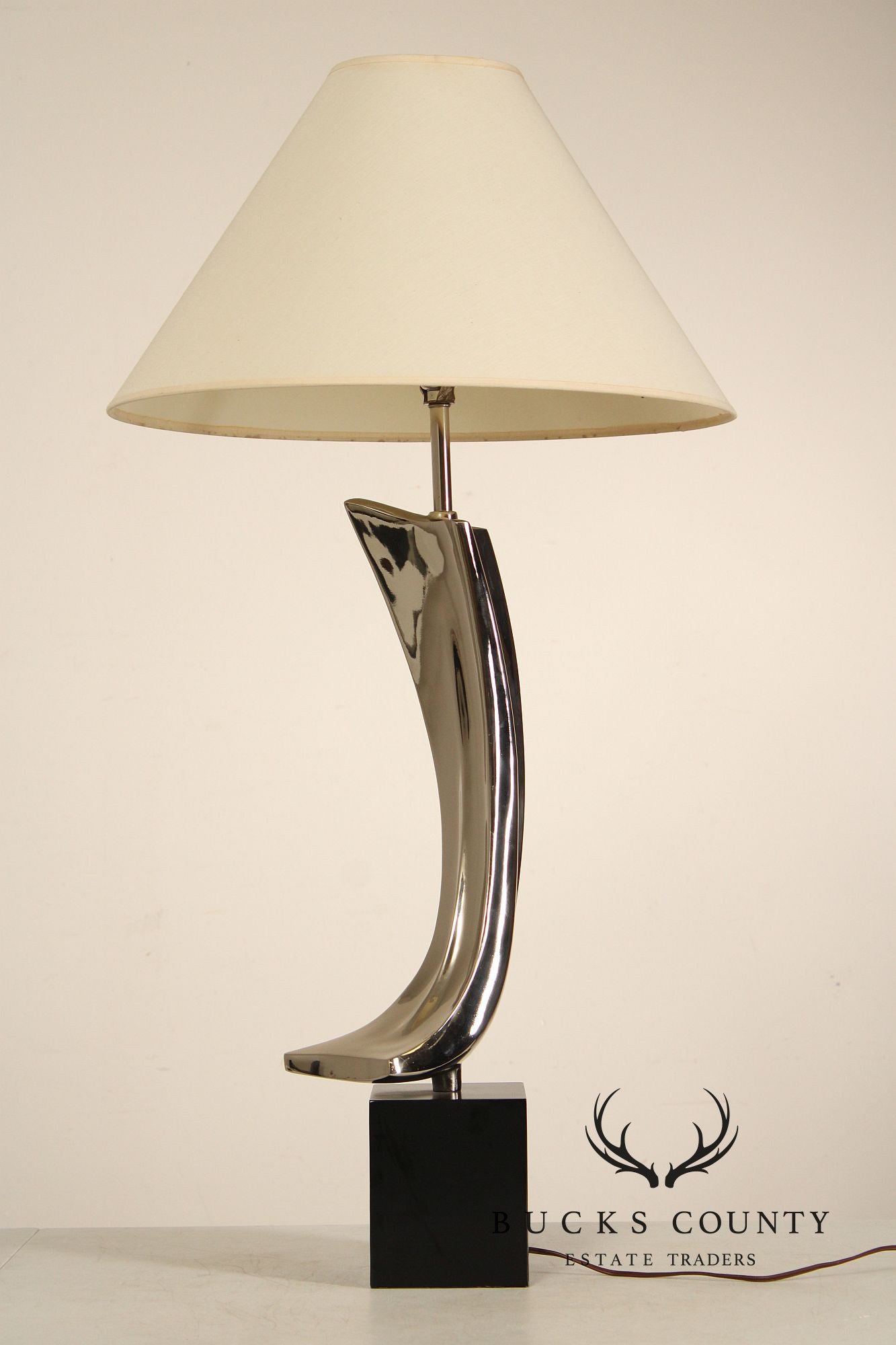 Richard Weiss & Harold Barr Modern Sculpted Chrome Table Lamp
