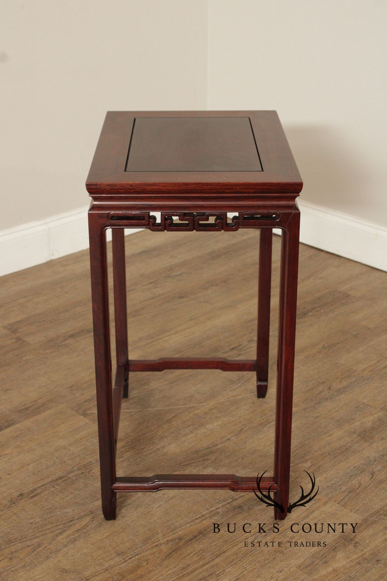 Chinese Vintage Set of Four Carved Rosewood Nesting Tables