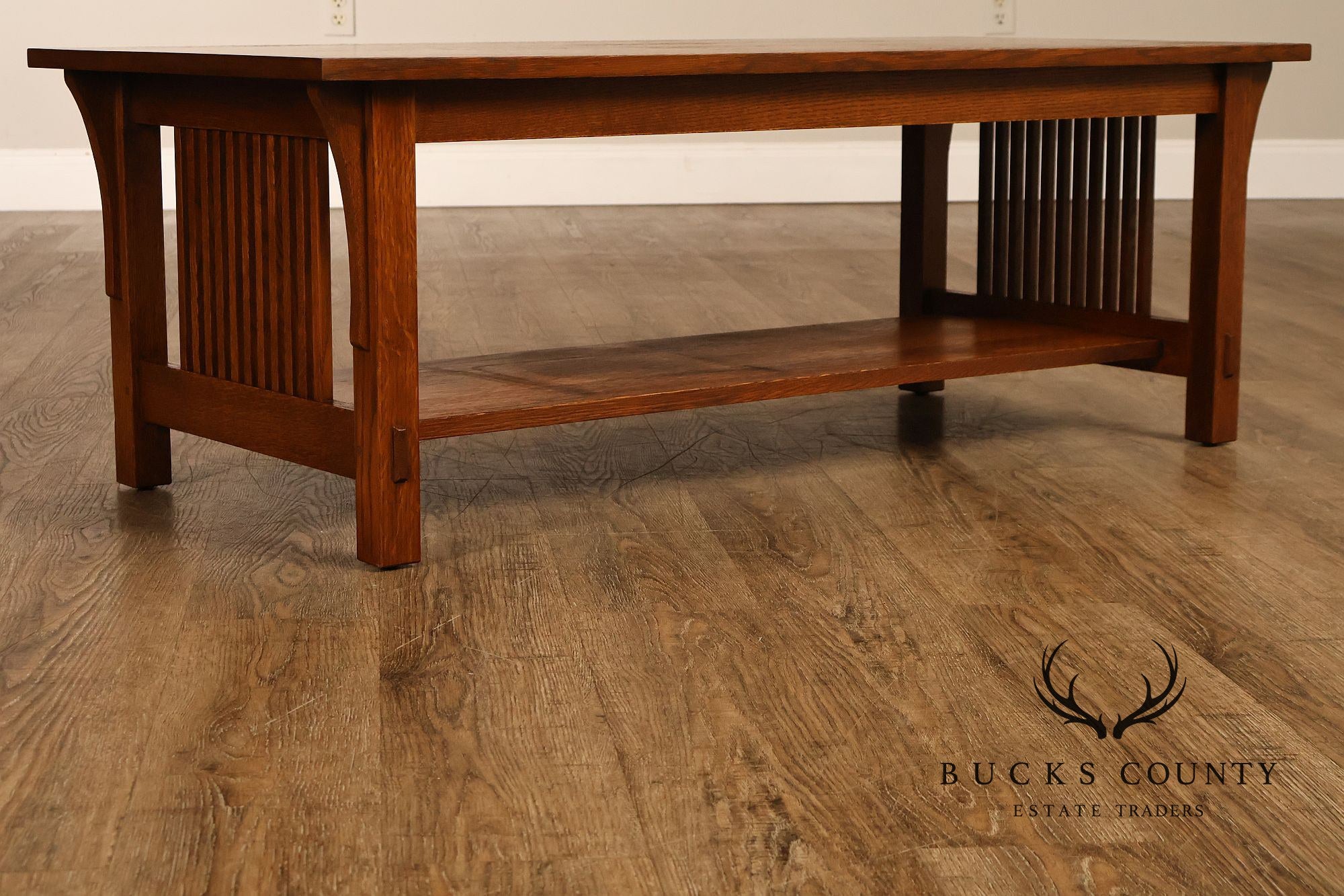 Stickley Mission Collection Oak Spindle Coffee Table