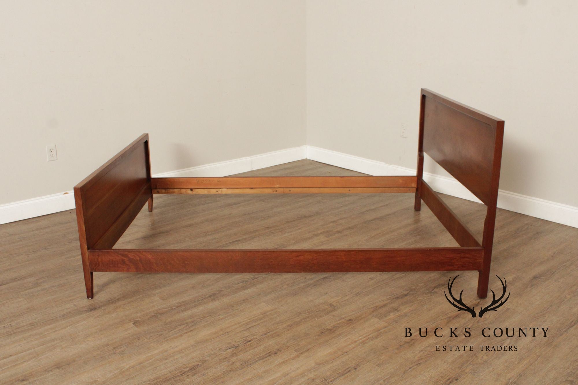 Mid Century Modern Full-Size Cherry Bed Frame