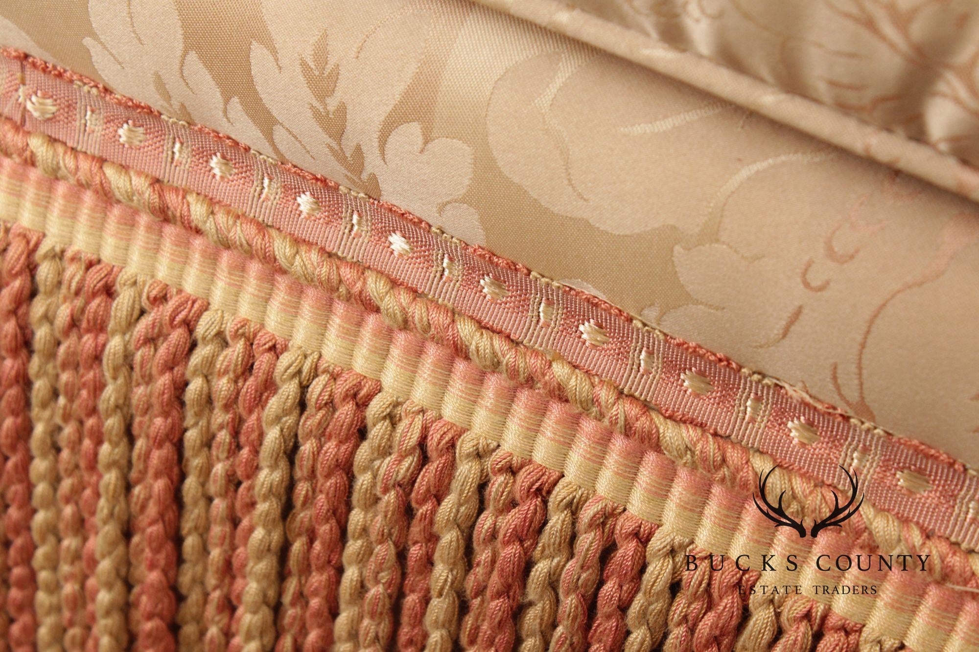 Century Furniture Pair of Fringed Ottomans