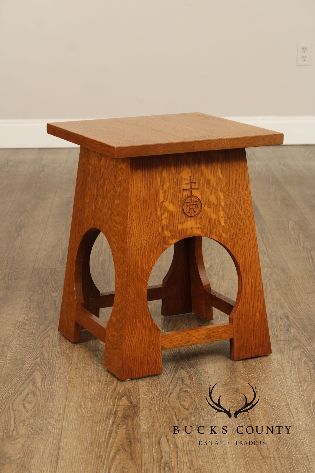 Stickley Mission Collection Oak Roycroft Tabouret