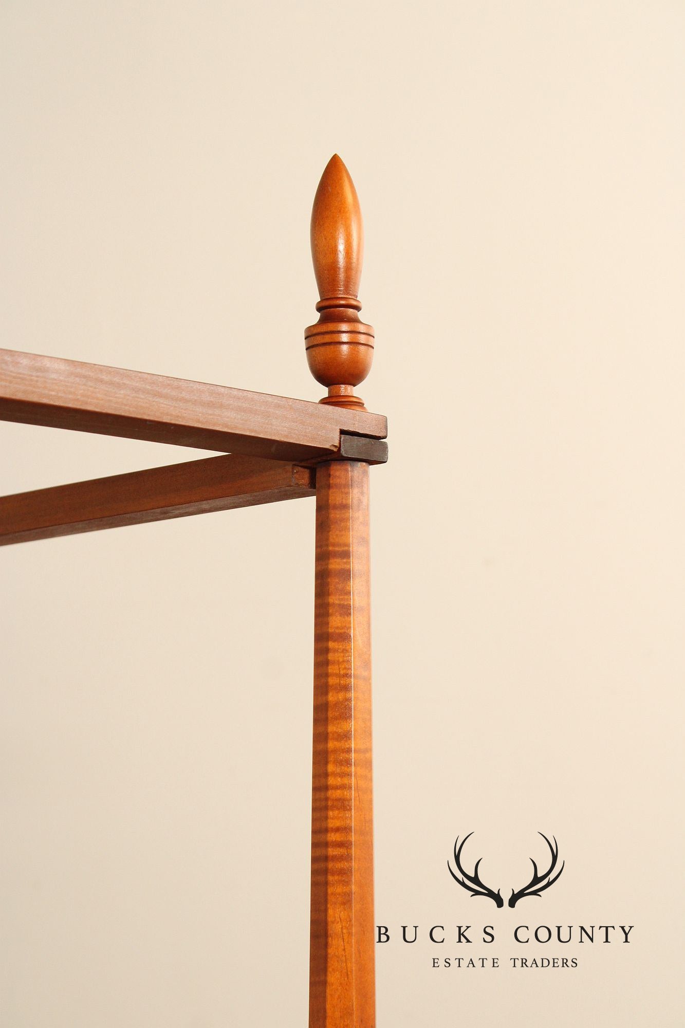 Eldred Wheeler Tiger Maple Queen Size Canopy Poster Bed