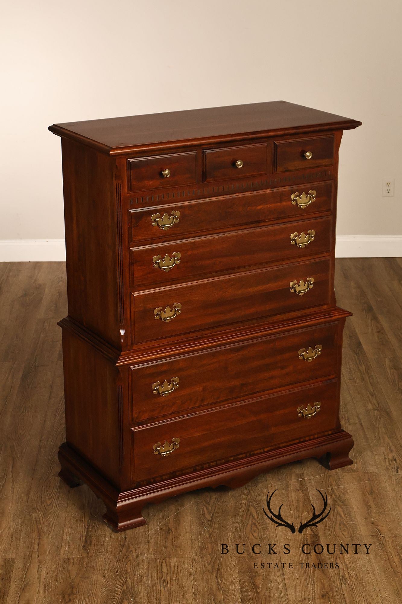 Chippendale Style Cherry Tall Chest of Drawers
