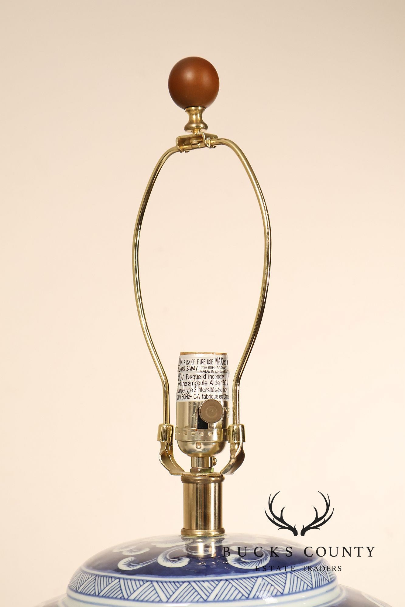 Ralph Lauren Asian Style Pair of Blue And White Ginger Jar Table Lamps