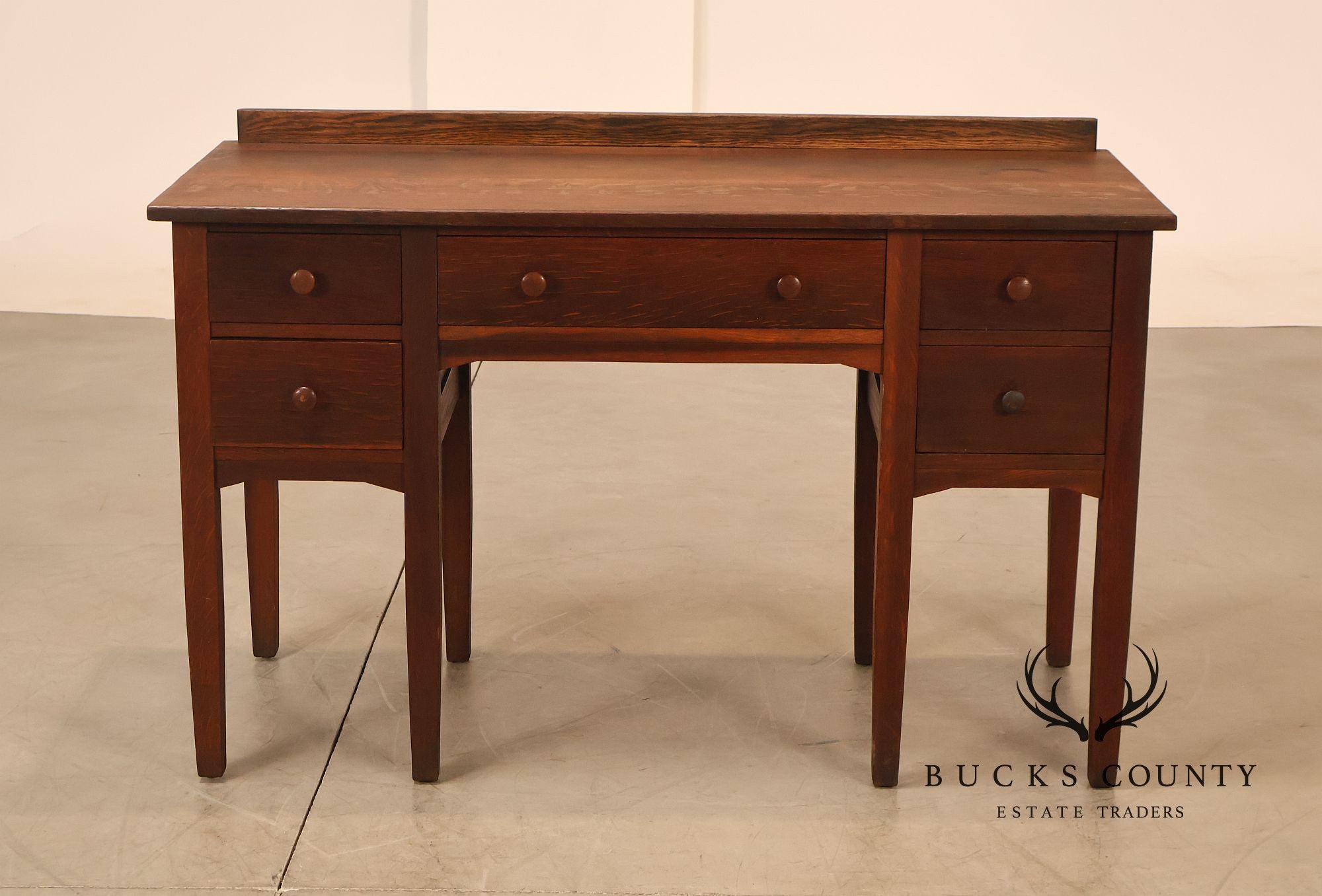 Antique Stickley Brothers Arts & Crafts Oak Vanity Desk