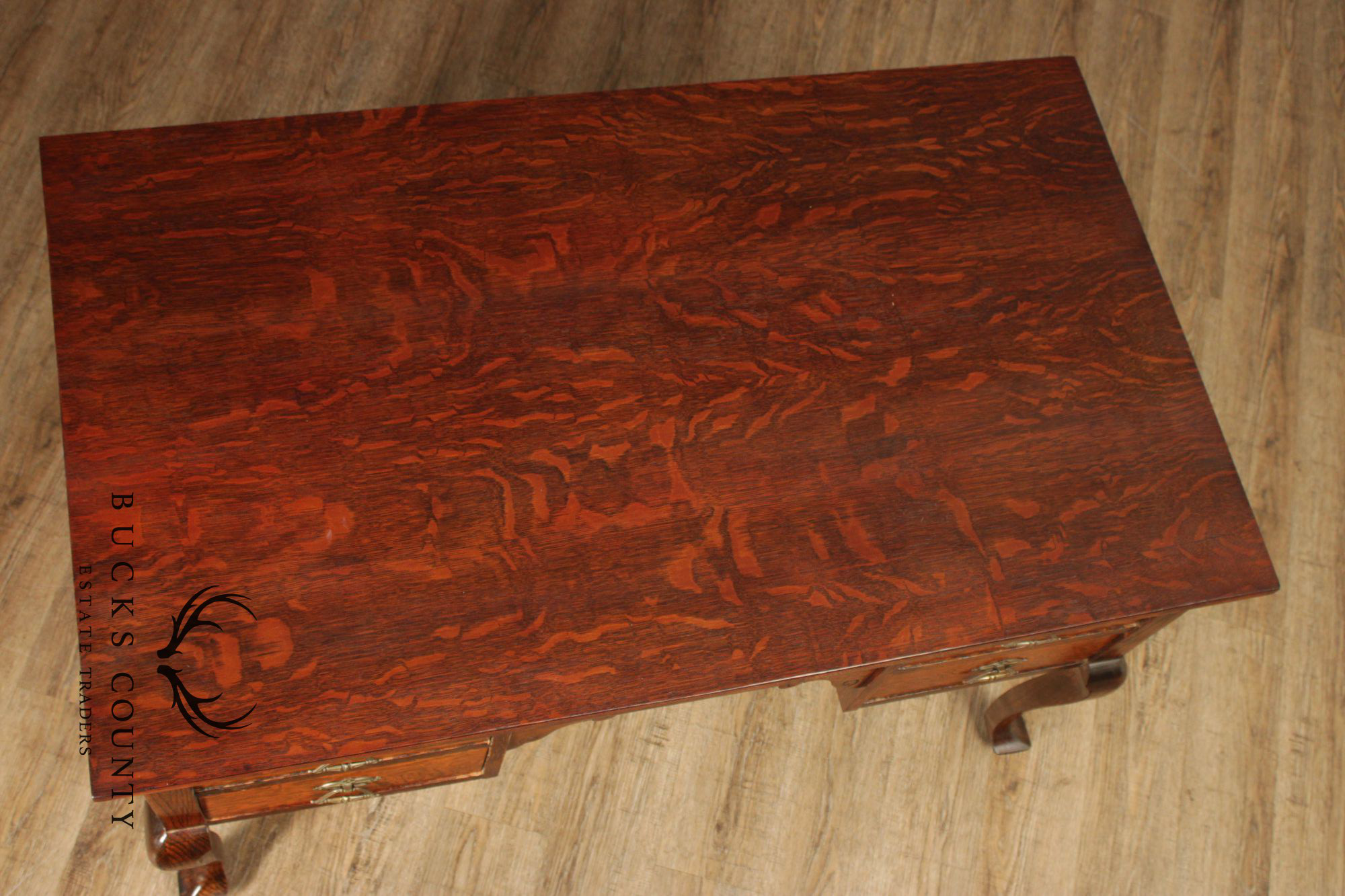 Antique Victorian Oak Partner's Executive Writing Desk