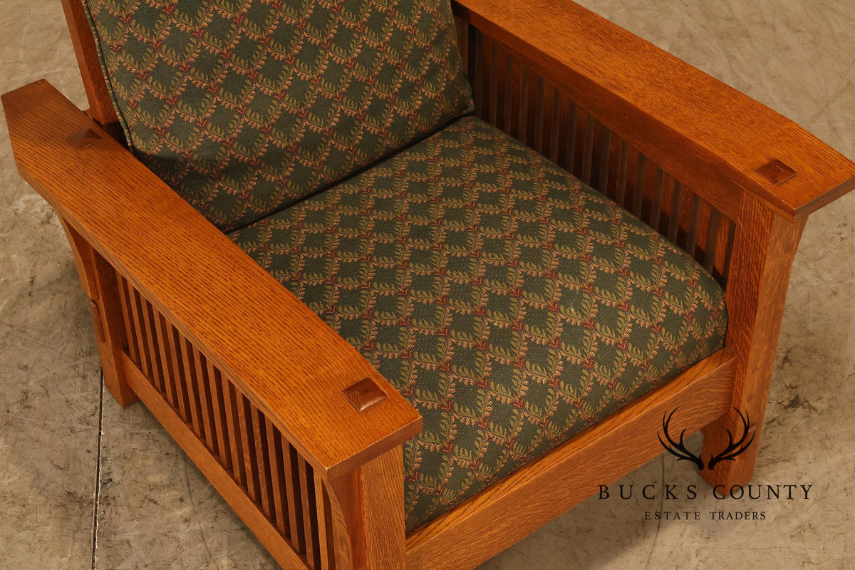 Stickley Mission Collection Oak Bent Arm Morris Chair
