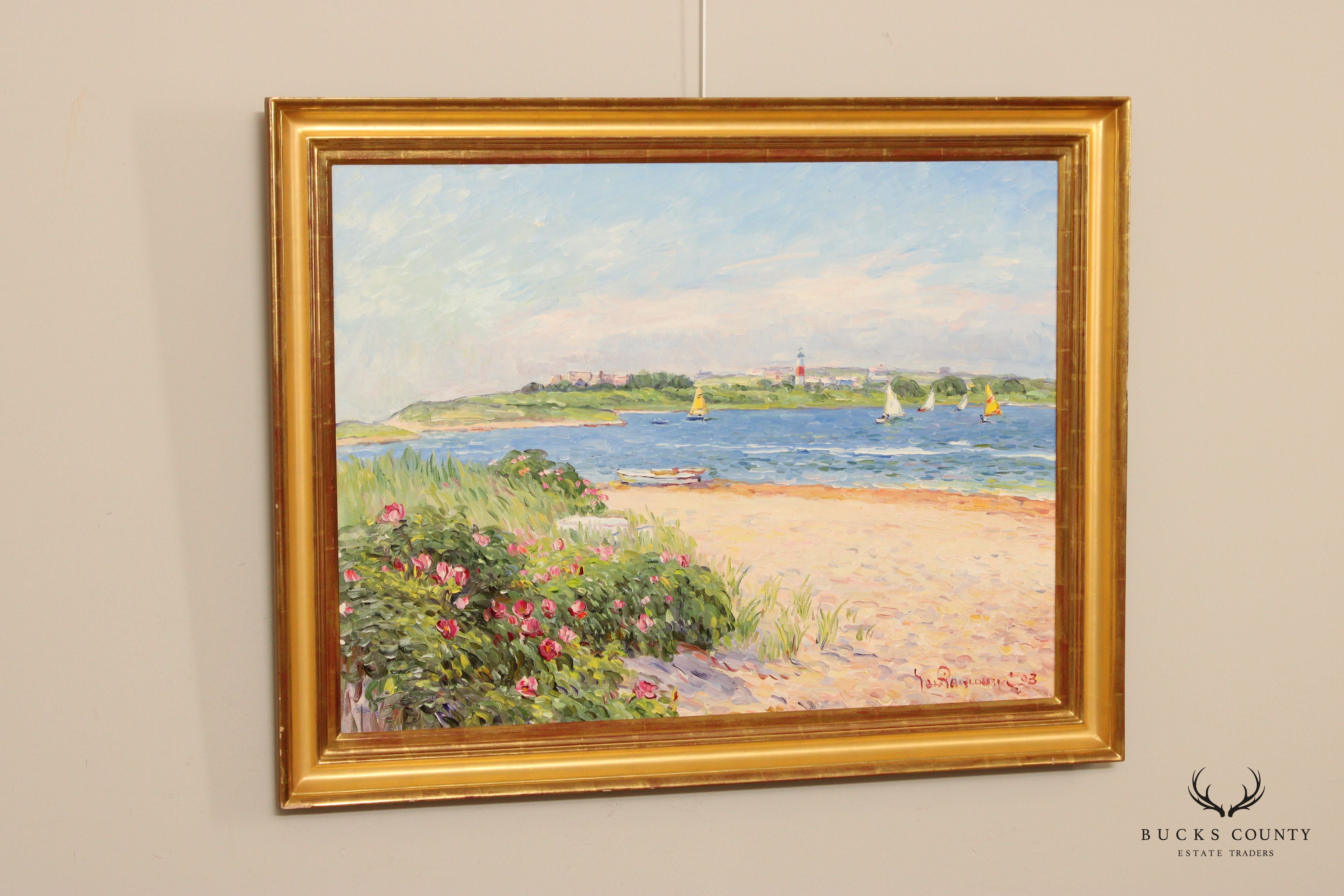 Jan Pawlowski Impressionist Beach Scene Oil Painting