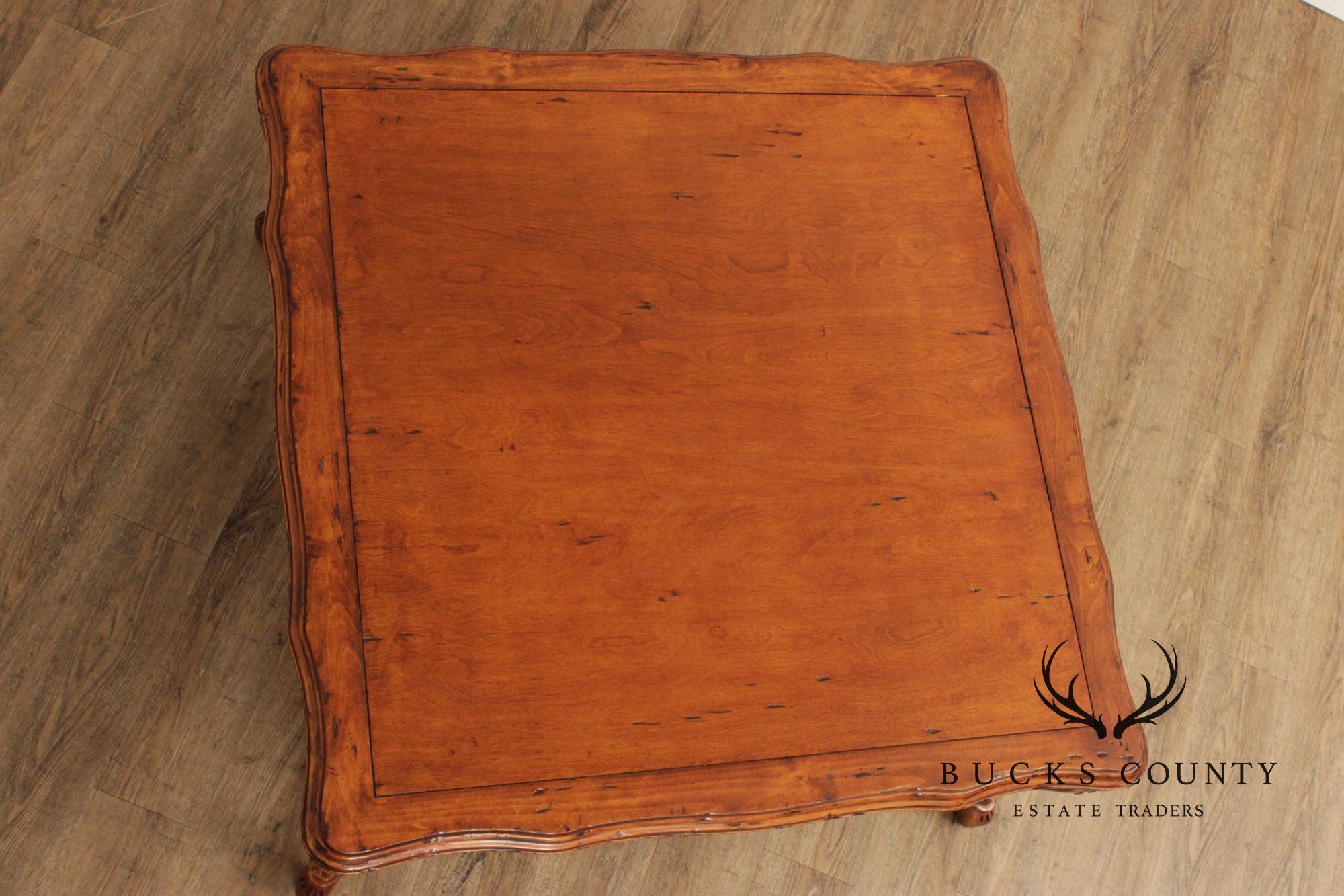 French Country Style  Square Carved Coffee Table