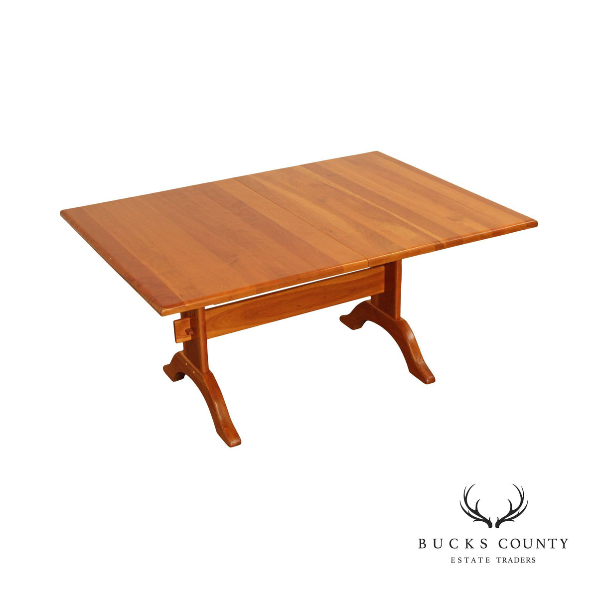 Hunt Country Furniture Farmhouse Style Expandable Cherry Trestle Dining Table