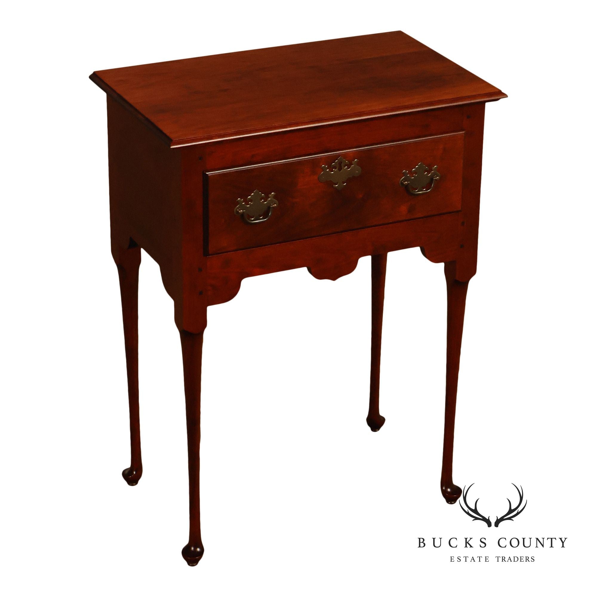 J.L. Treharn Colonial Revival Cherry One Drawer Console Table