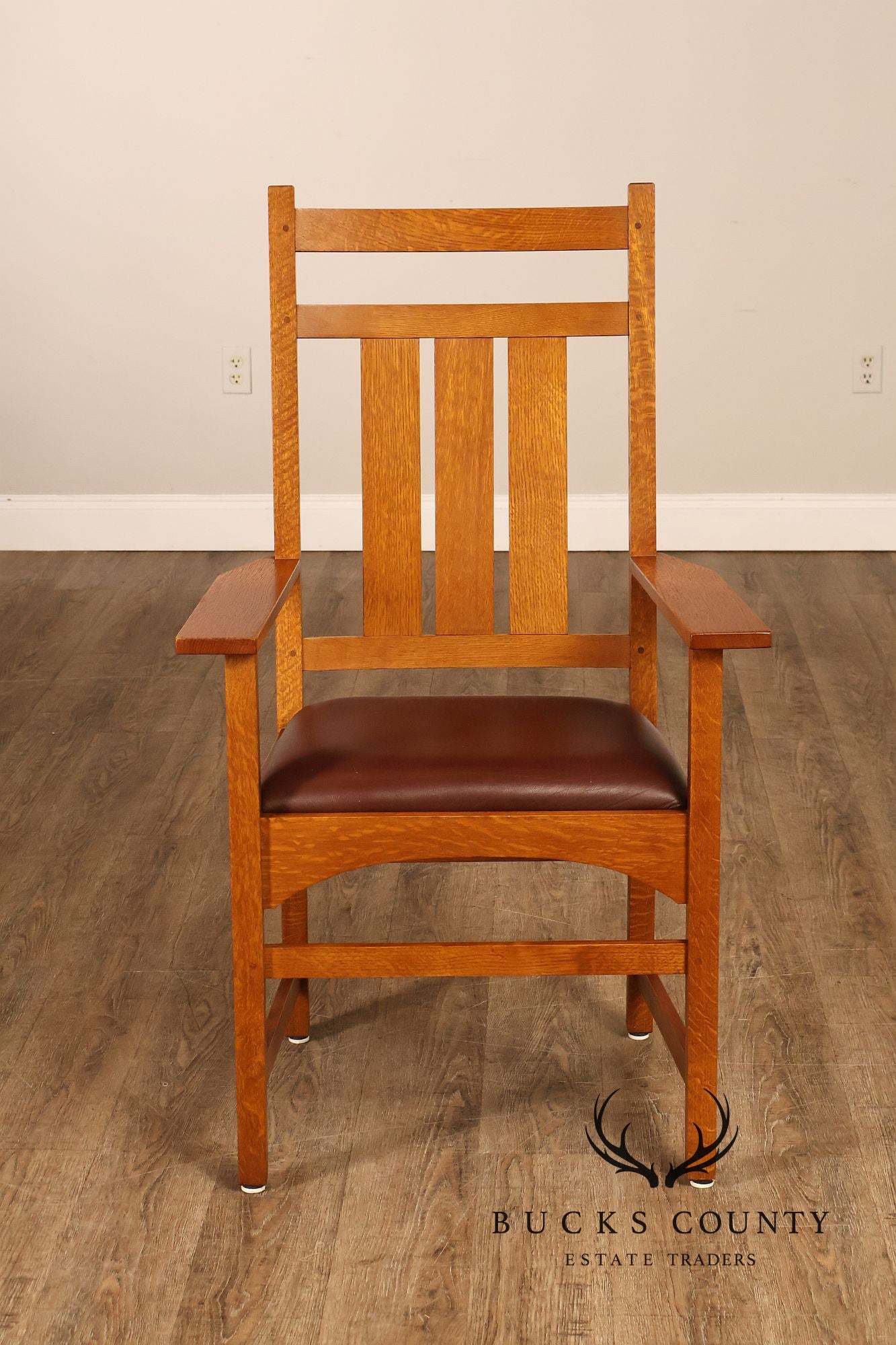 Stickley Mission Collection Set of Six Harvey Ellis Oak Dining Chairs