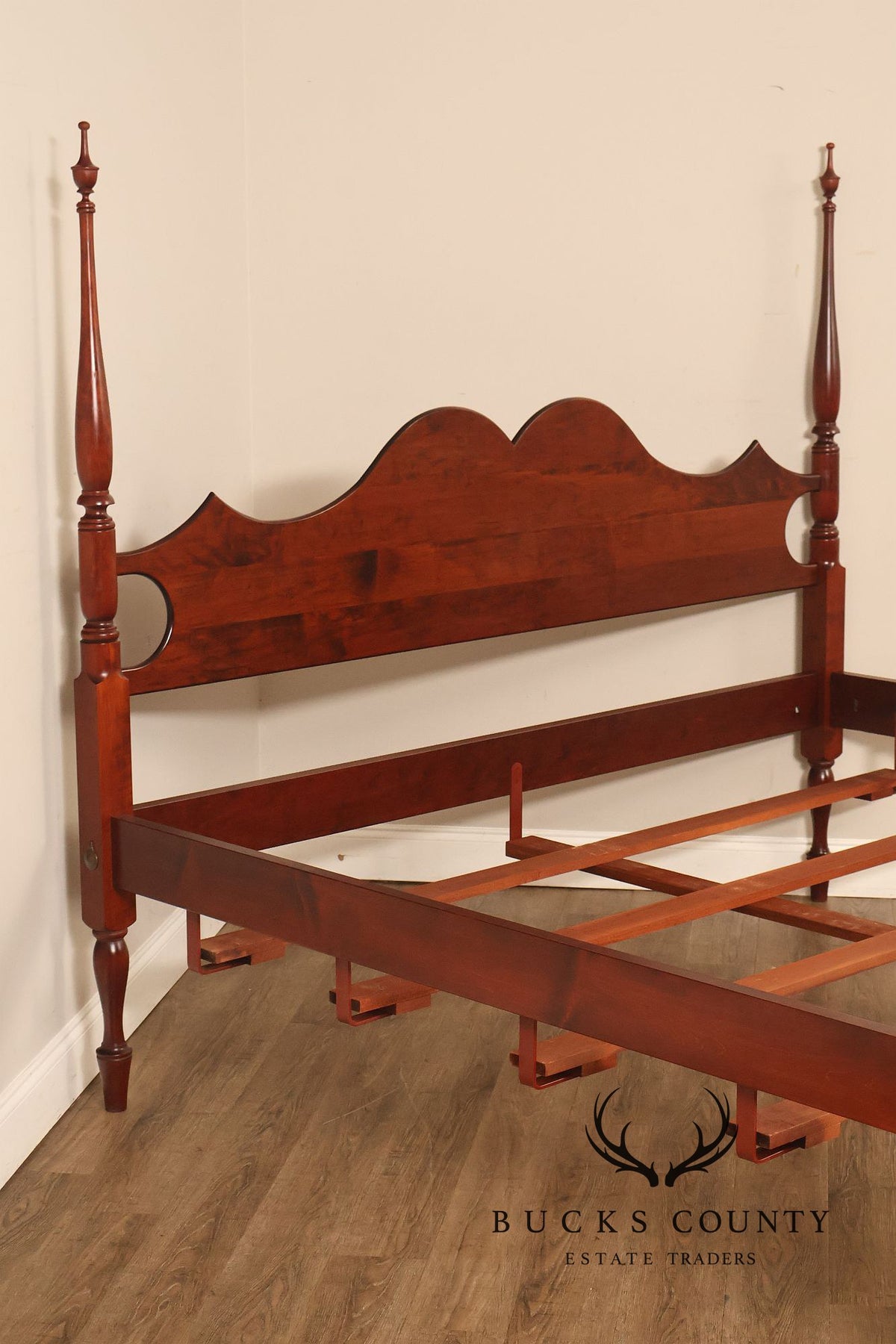 J.L. Treharn Sheraton Style King Maple Poster Bed