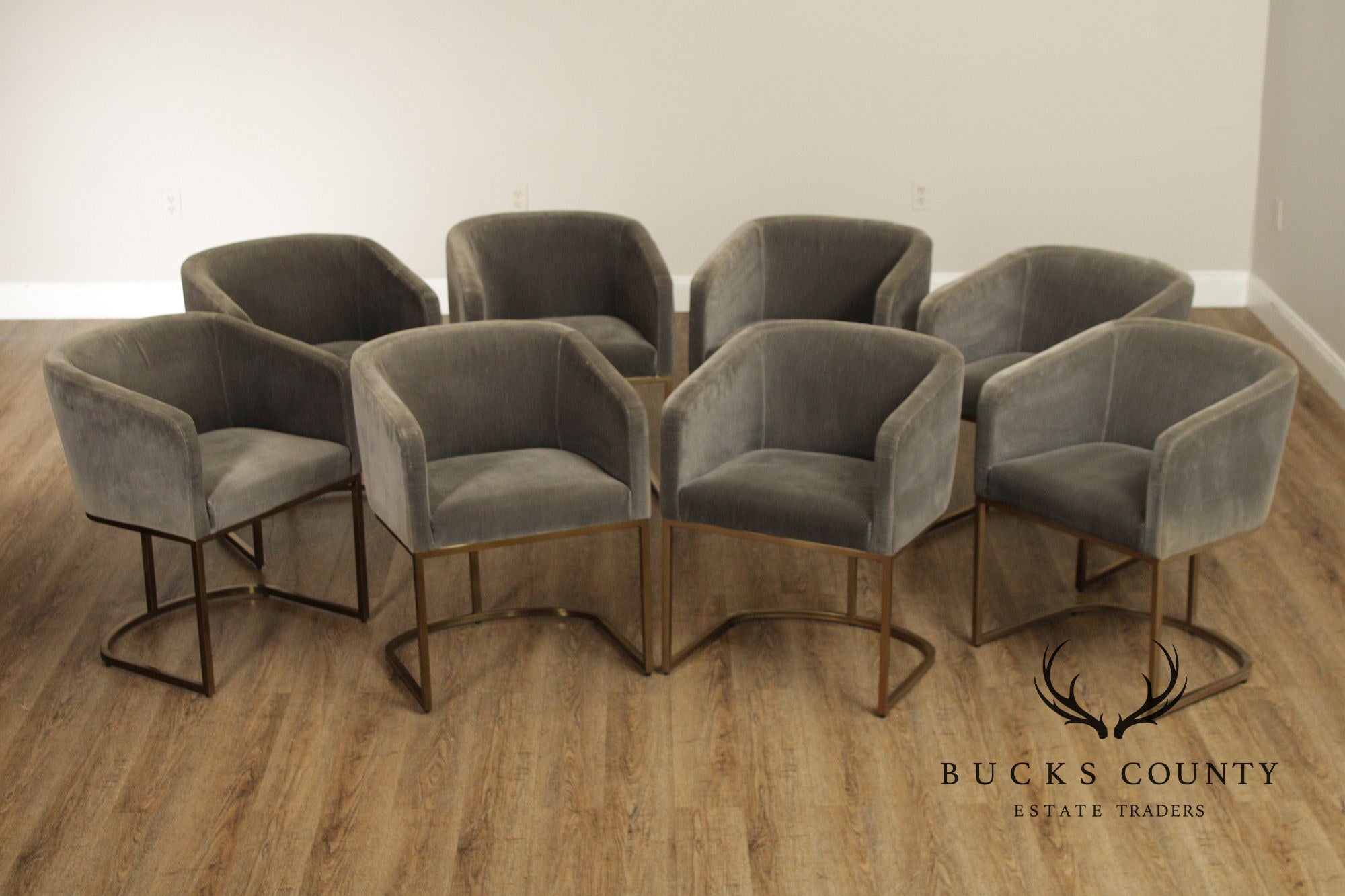 Restoration Hardware Set of Eight 'Emery' Dining Chairs
