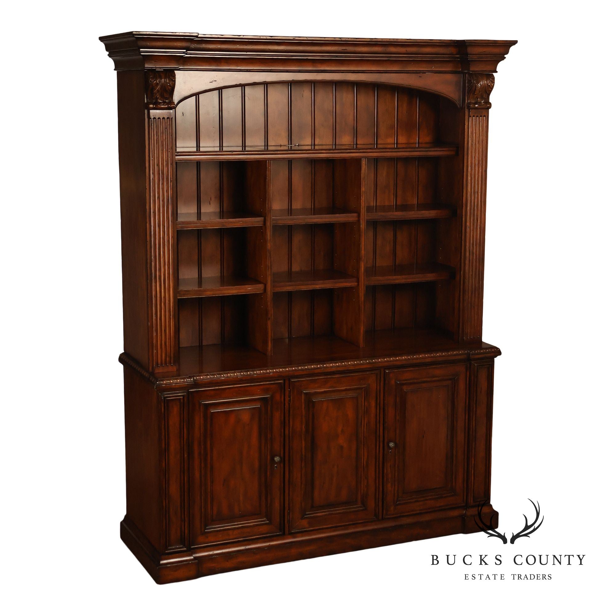Sligh Large Traditional Lighted Bookcase Cabinet