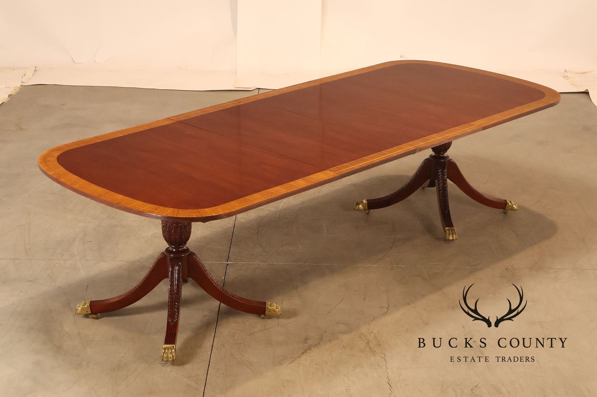 Councill Craftsmen Mahogany Double Pedestal Expandable Dining Table