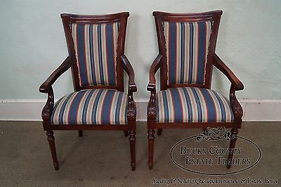 Solid Mahogany Pair of Regency Style Arm Chairs by New Mackenzie LTD