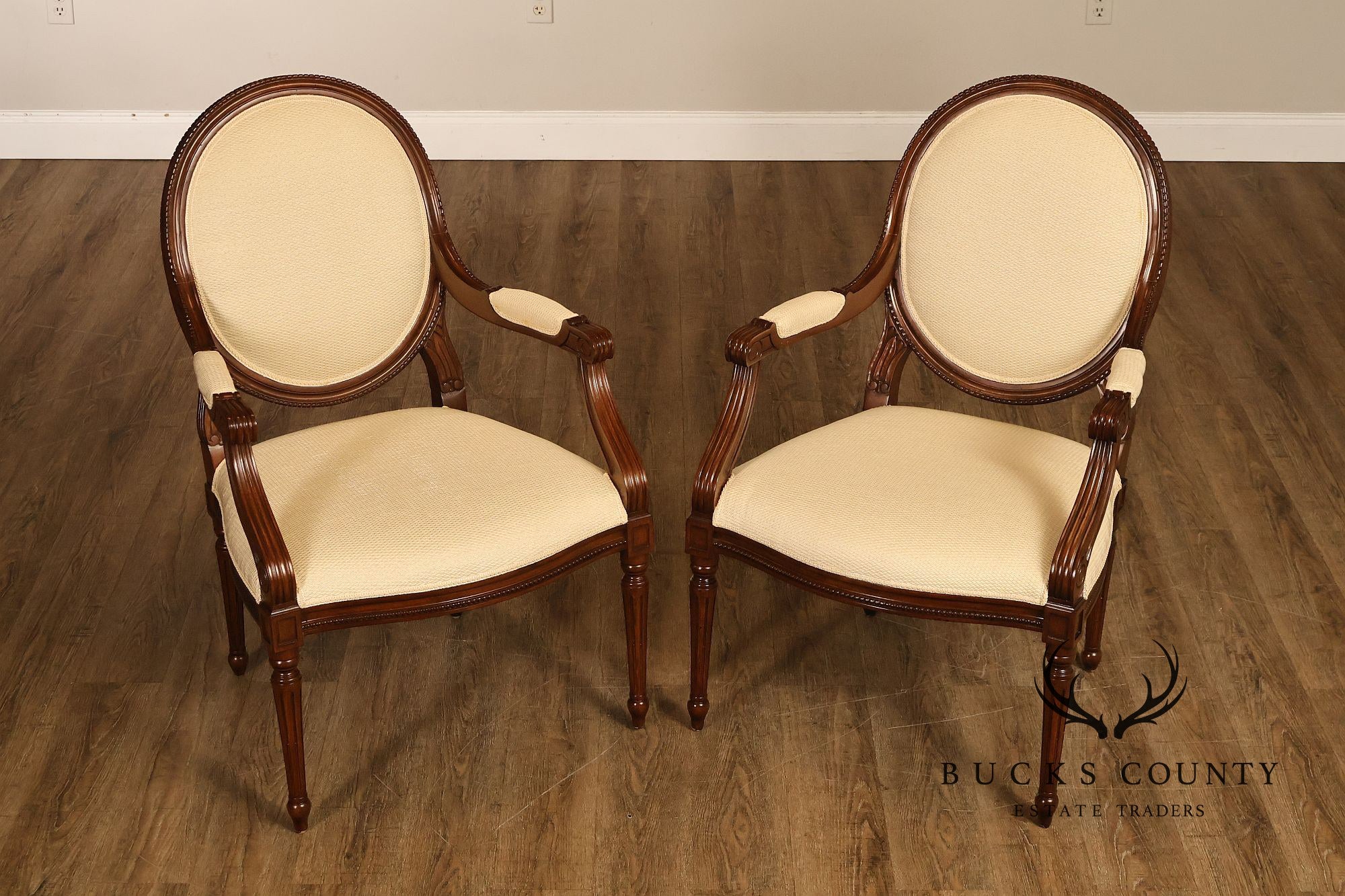 Louis XVI Style Set Of 16 Oval Back Dining Chairs