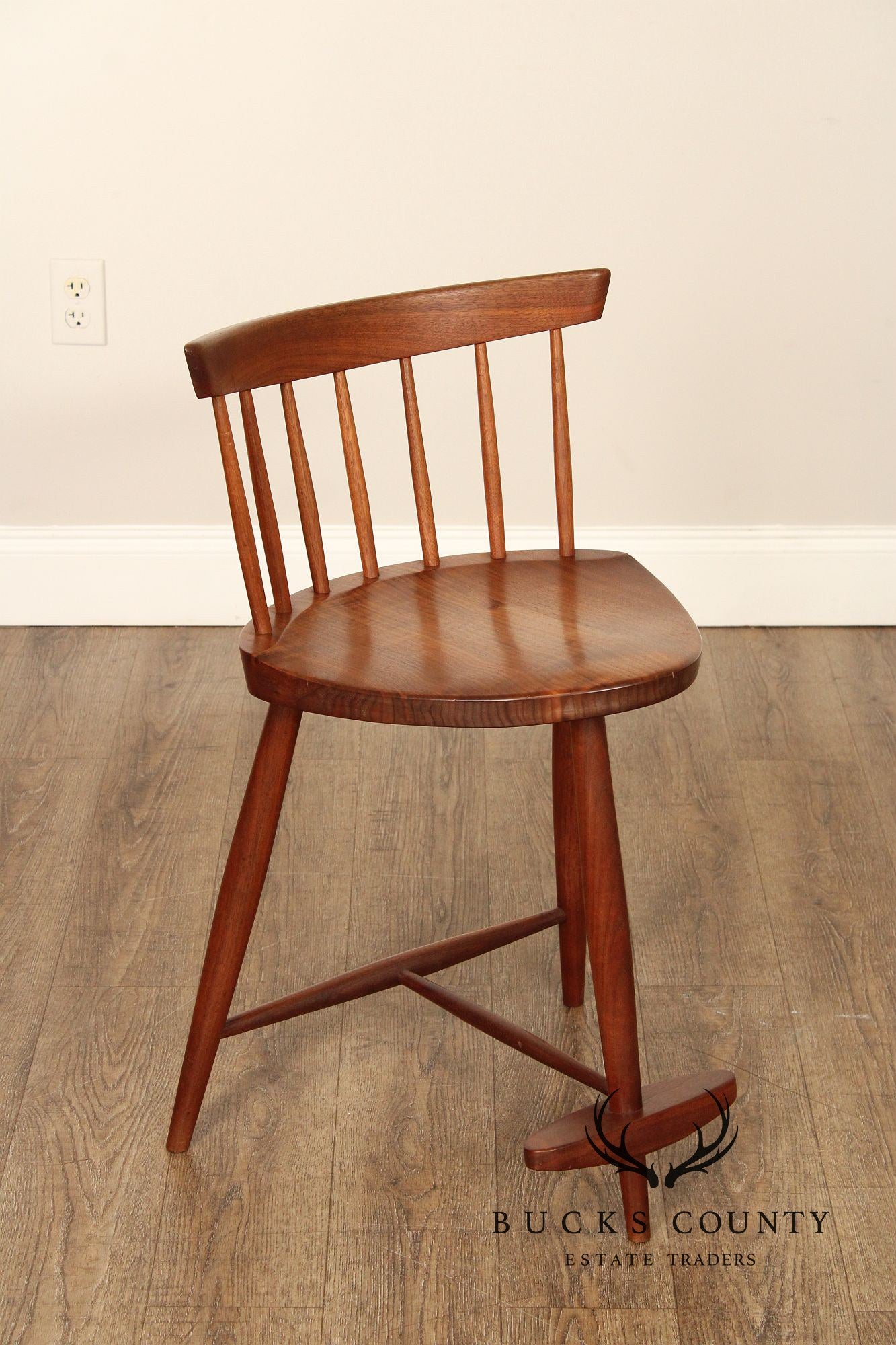 George Nakashima Pair of Walnut 'Mira' Stools