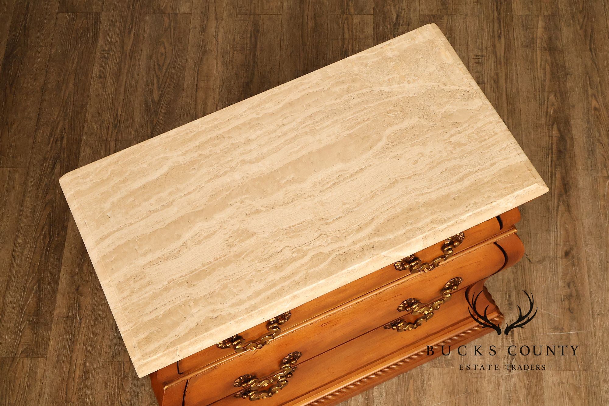 Century Furniture Baroque Style Marble Top Bombe Chest Of Drawersd
