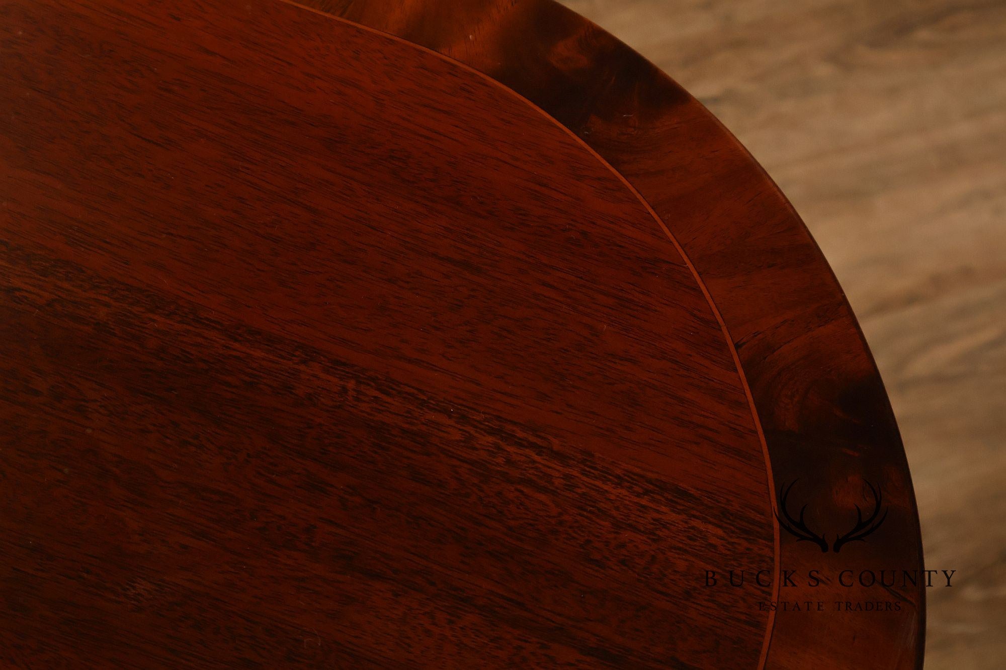 Regency Style Banded Mahogany Double Pedestal Dining Table With 2 Leaves