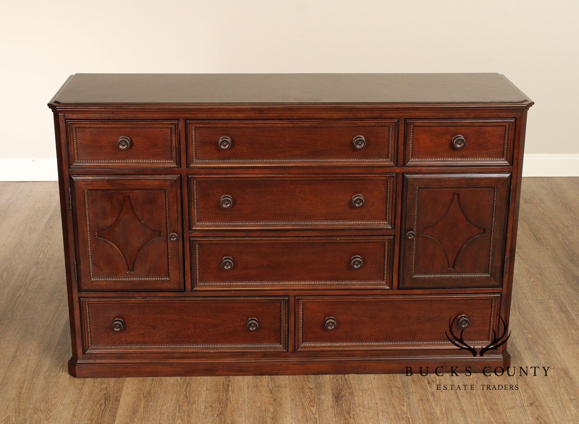 Bassett Furniture British Colonial Style Tall Bureau