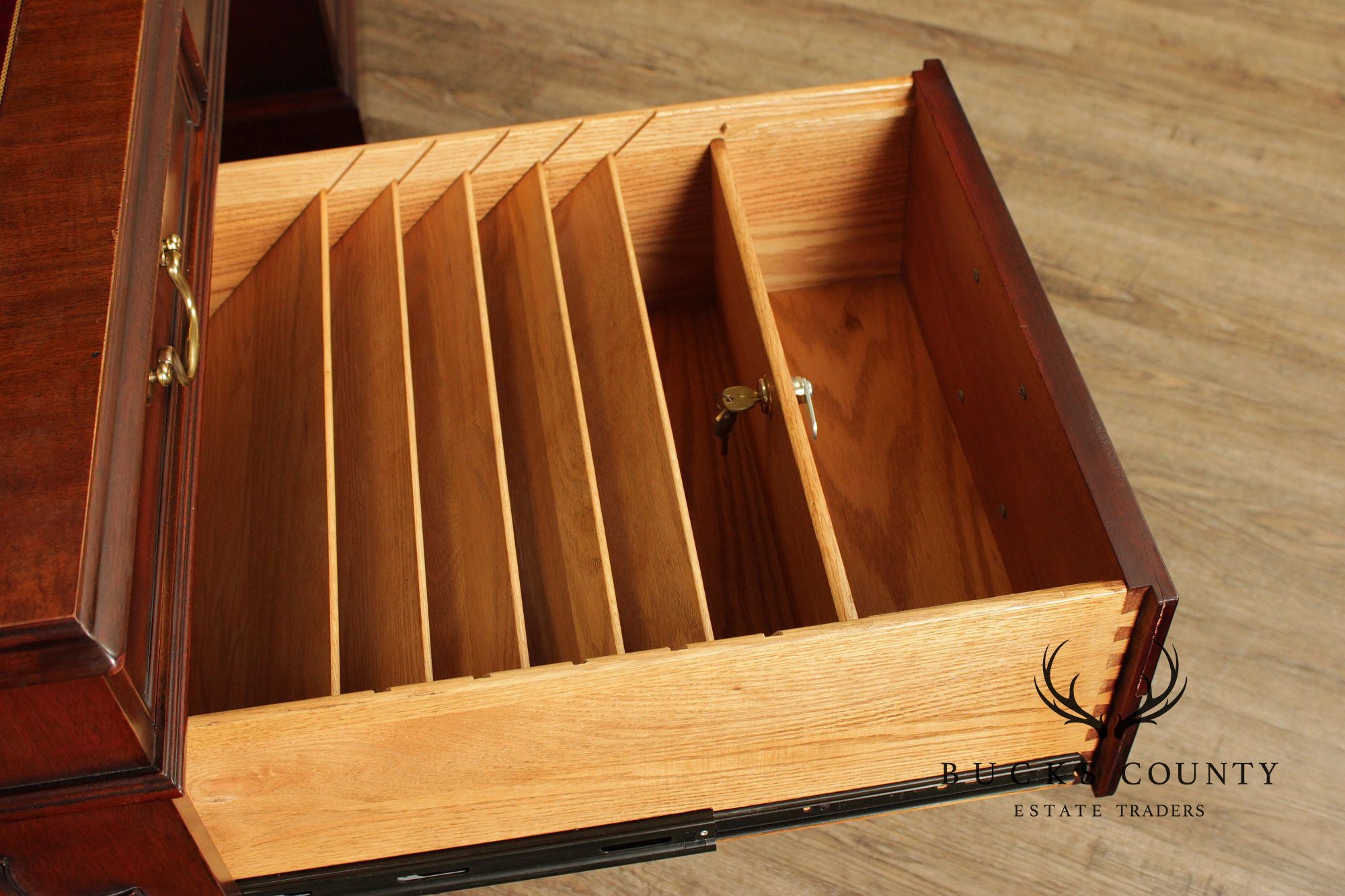 Henkel Moore Henkel Harris Mahogany Leather Top Executive Desk