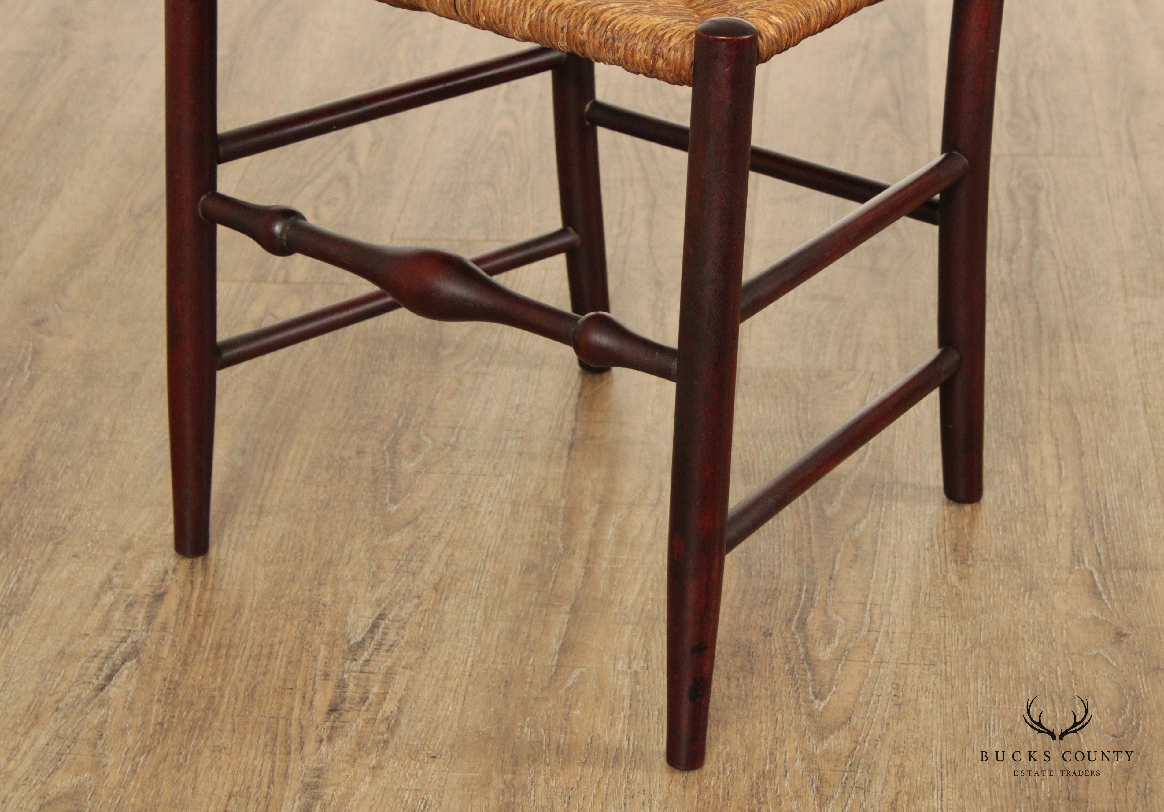 Shaker Style Antique Rush Seat Cherry Ladderback Chair