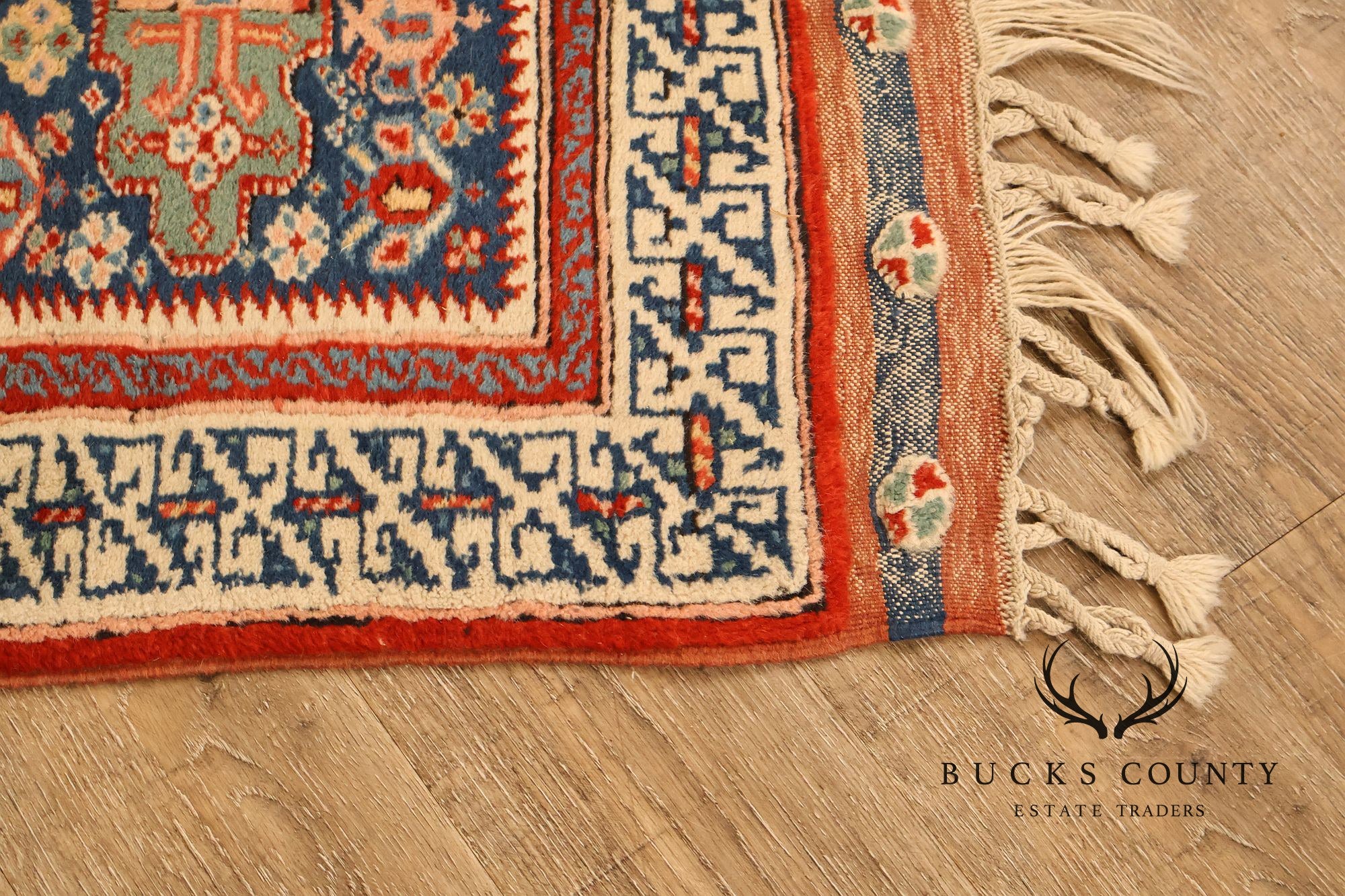 Vintage Hand Tied Wool Kazak Tribal Long Runner Rug