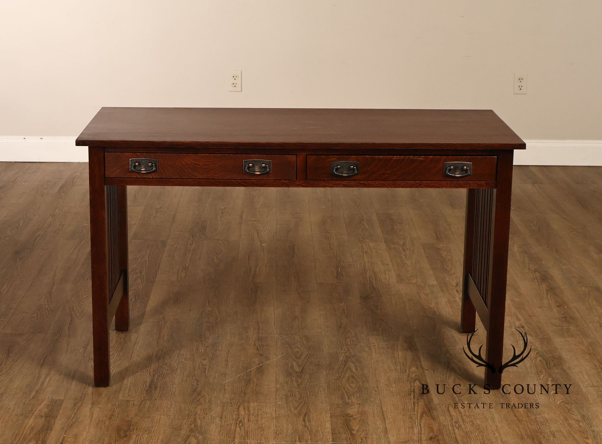 Stickley Mission Collection Oak Spindle Library Desk