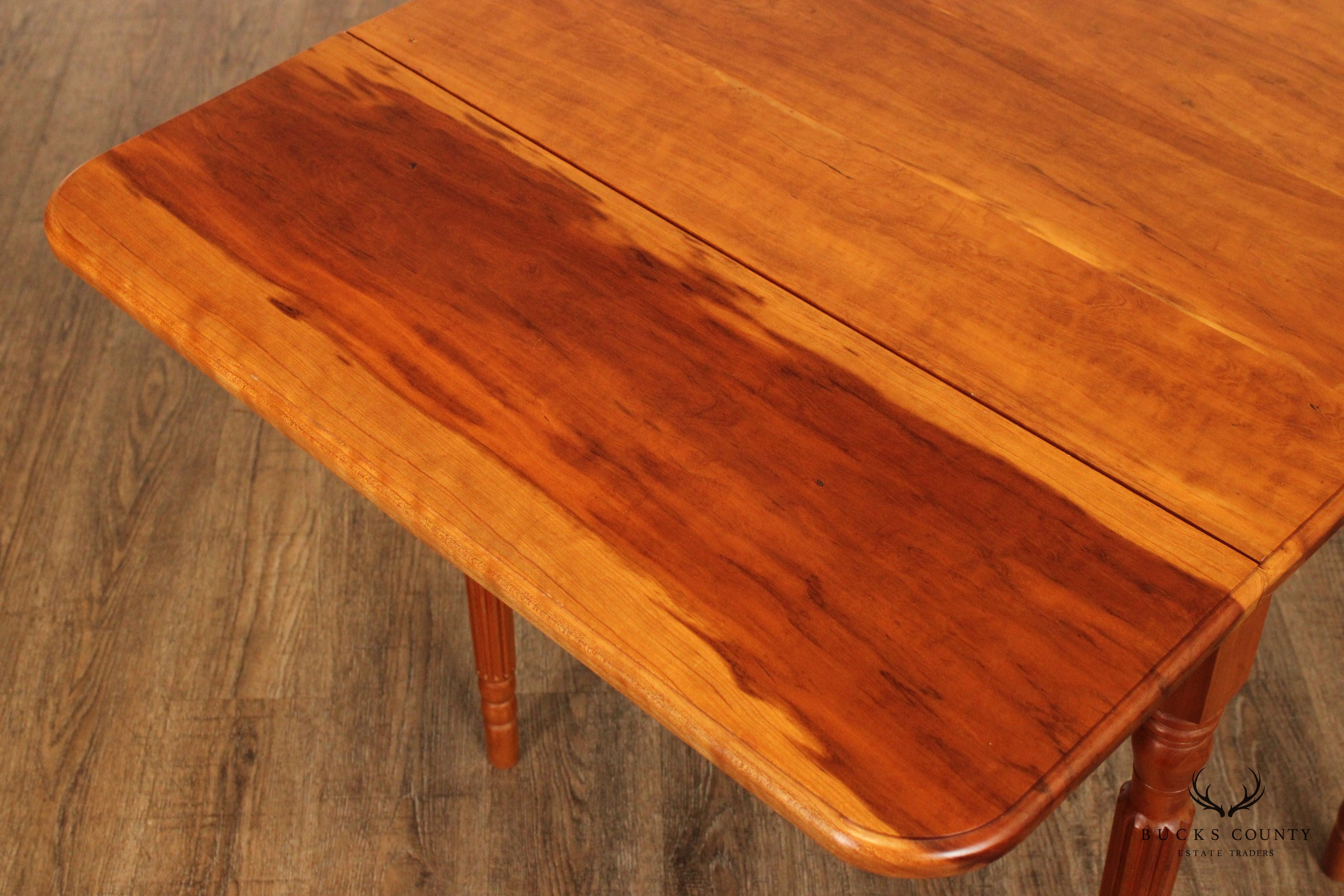 Sheraton Style Handcrafted Cherry Drop Leaf Pembroke Table By G. Poos